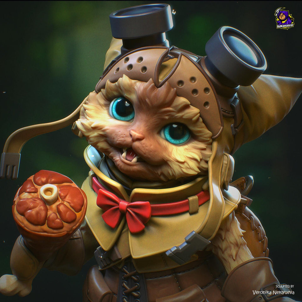 Palico resin figure, Monster Hunter Hand Painted Collectible Statue