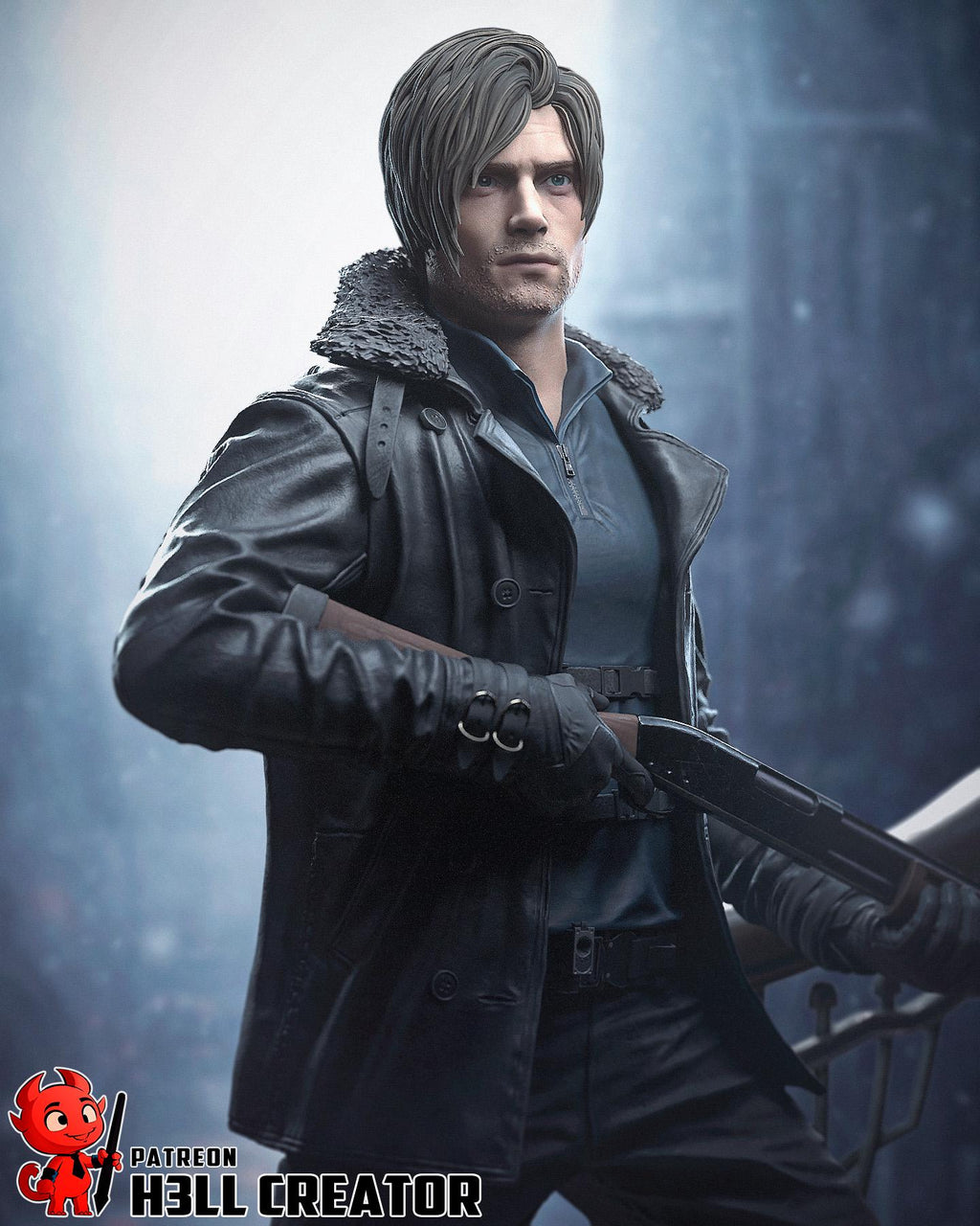 Leon S. Kennedy figure, Resin Statue, Hand Painted Collectible