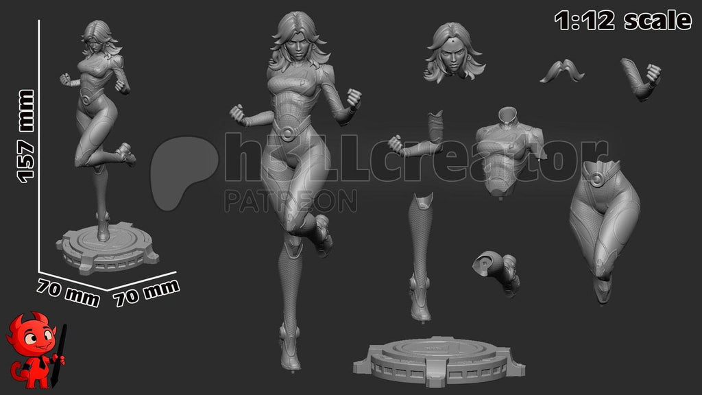 Invisible Woman Statue, Resin Collectible, Hand Painted Figure, 15.7 cm (6.2 in)