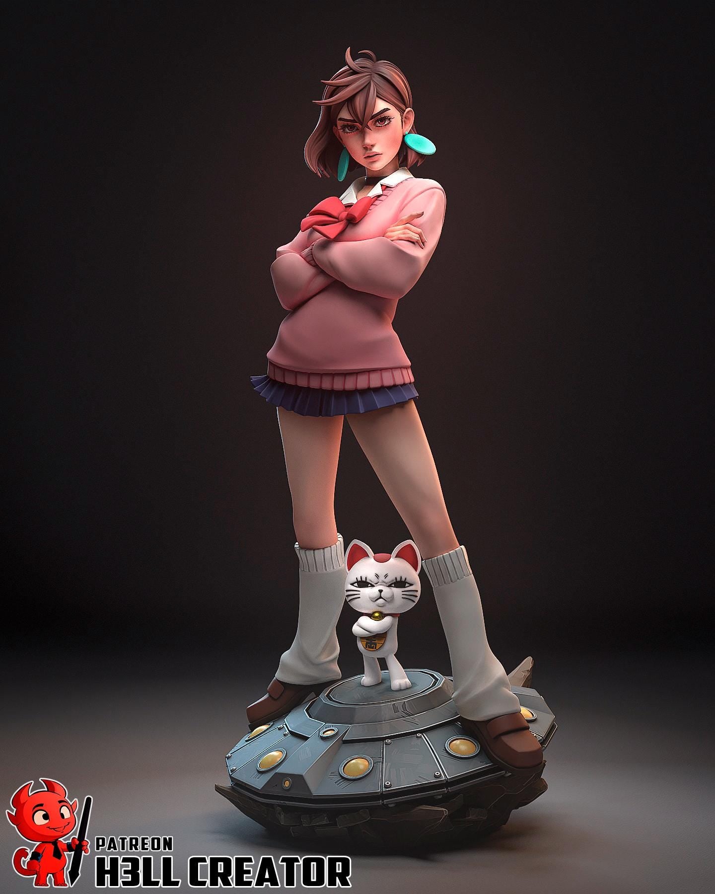 Momo Ayase Resin Statue, Hand Painted Collectible Figure, 154 mm (6.1 in)