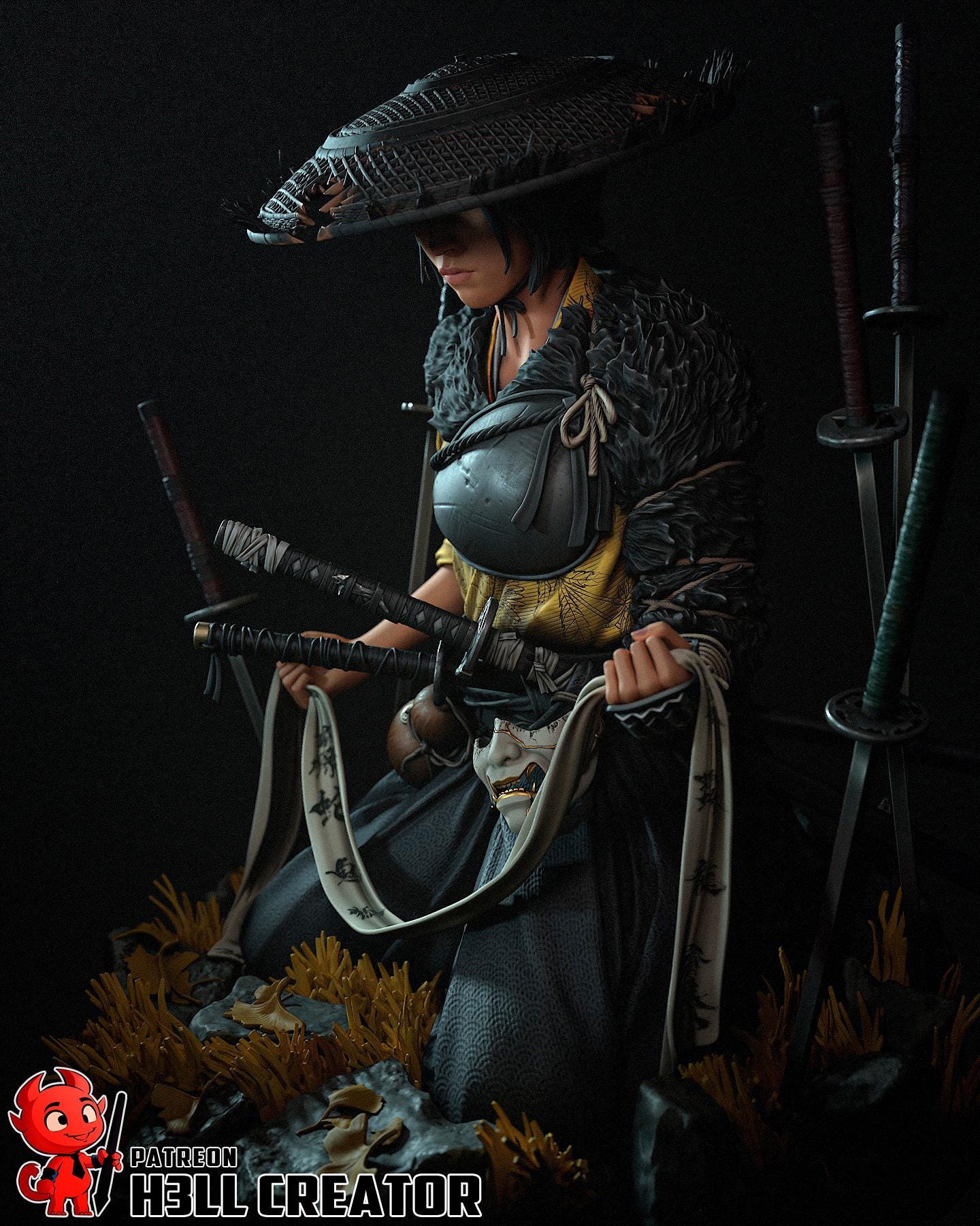 Atsu Resin Statue, Hand Painted Collectible Figure, 123 mm (4.8 in)