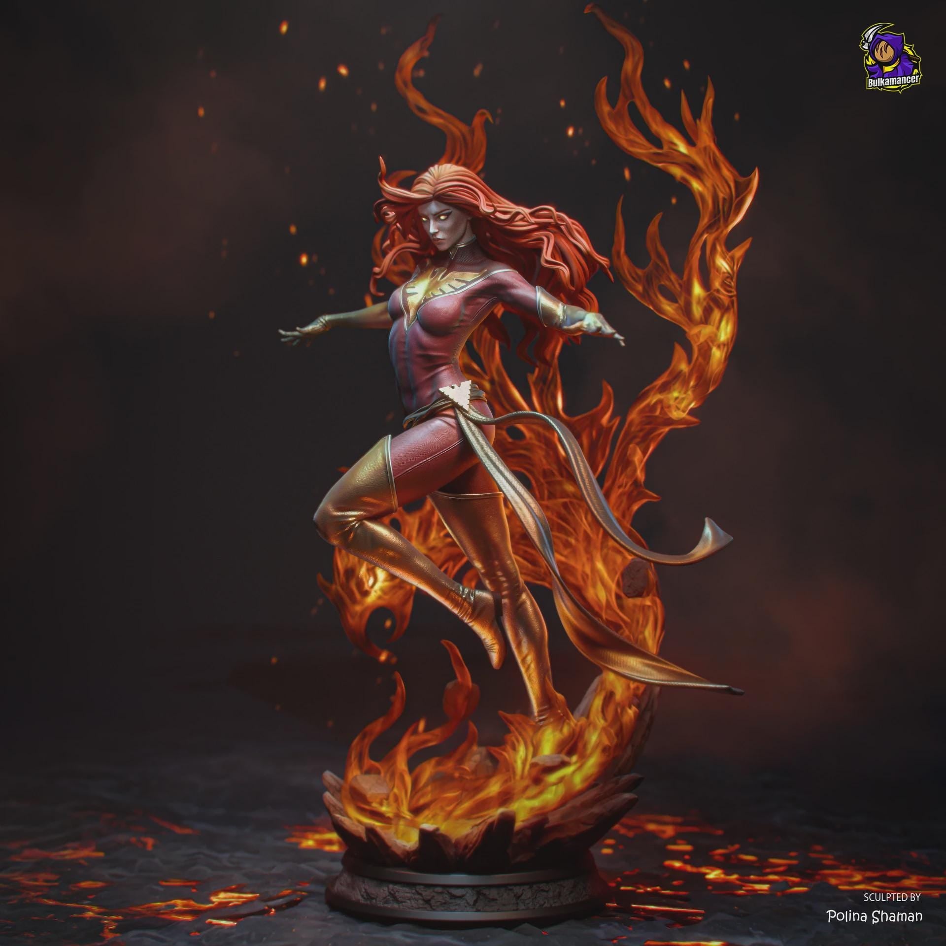 Dark Phoenix resin figure, Hand Painted Collectible Statue, Jean Grey