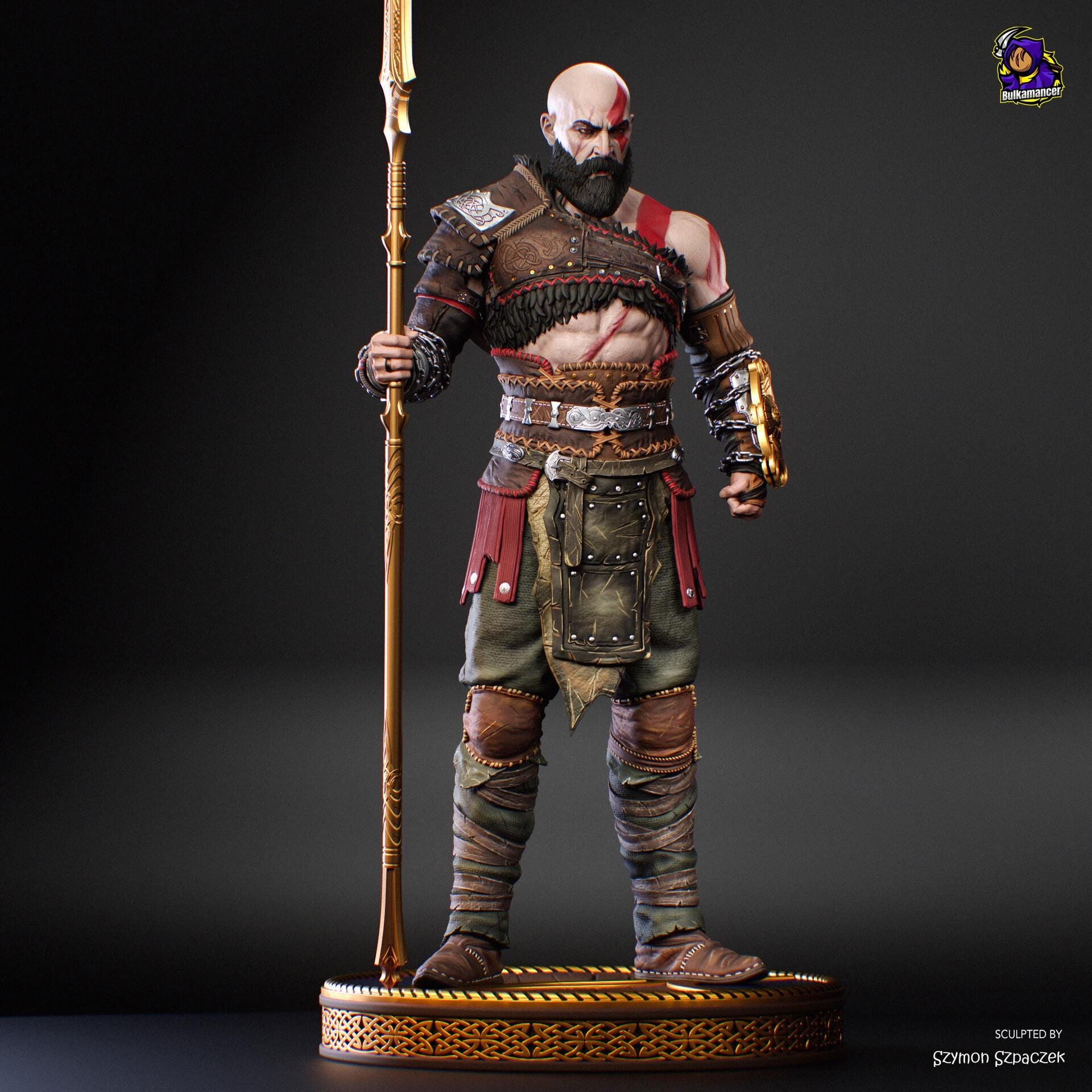 Kratos Resin Figure, Hand Painted Collectible Statue, 31.3 cm (8.4 in)