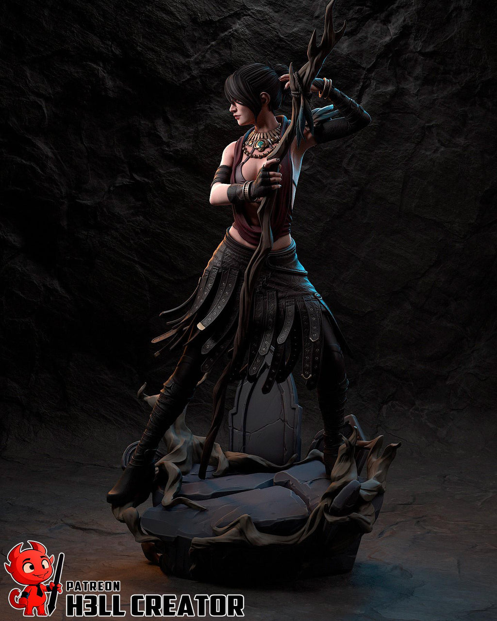 Morrigan resin figure, Hand Painted Collectible Statue, 21.3 cm (8.4 in)