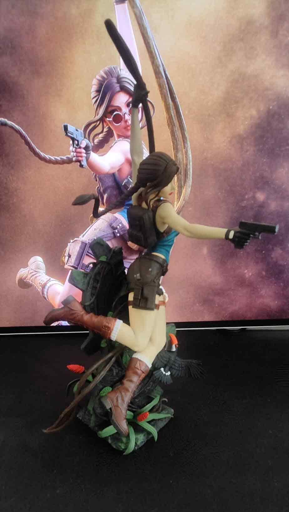 Lara Croft Statue, Tomb Raider Resin Figure, Hand Painted Collectible