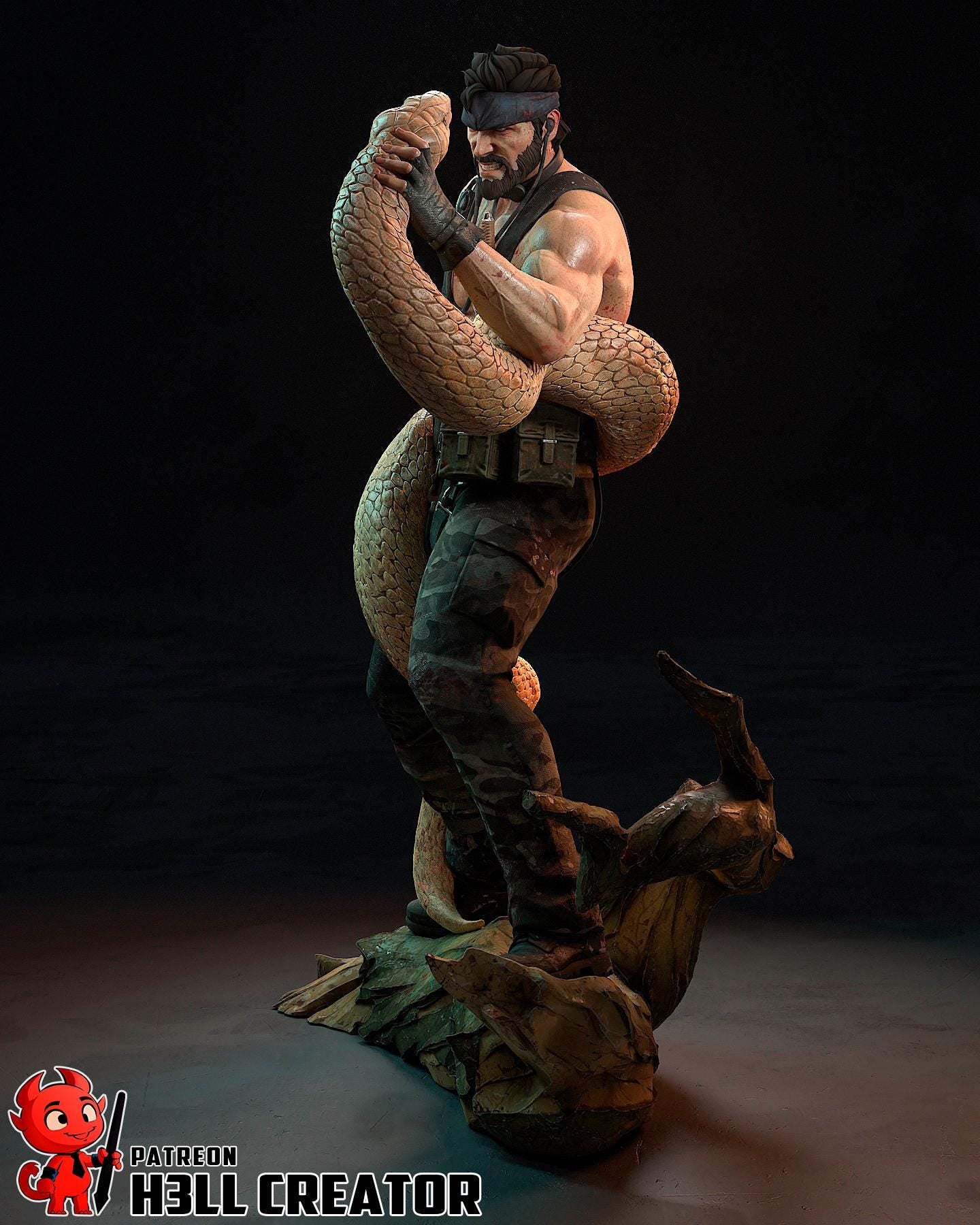Big Boss resin statue, Hand Painted Collectible Figure, 189 mm (7.4 in)