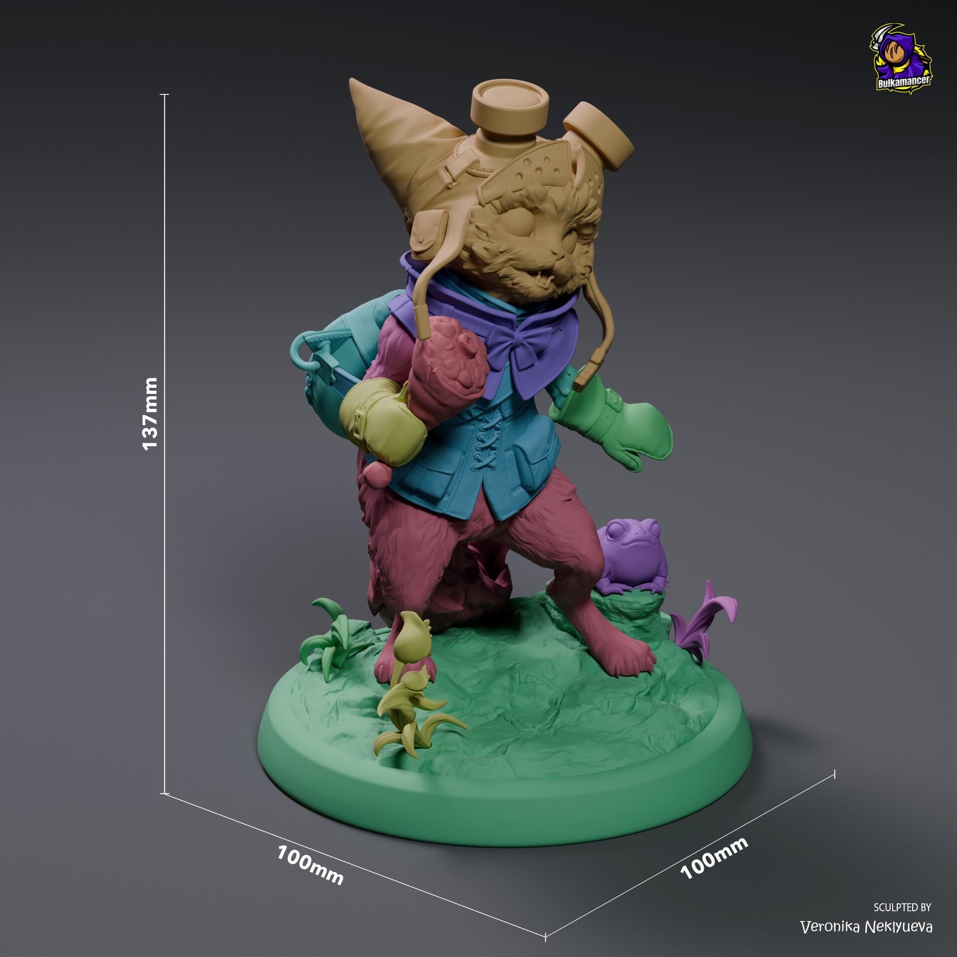 Palico resin figure, Monster Hunter Hand Painted Collectible Statue