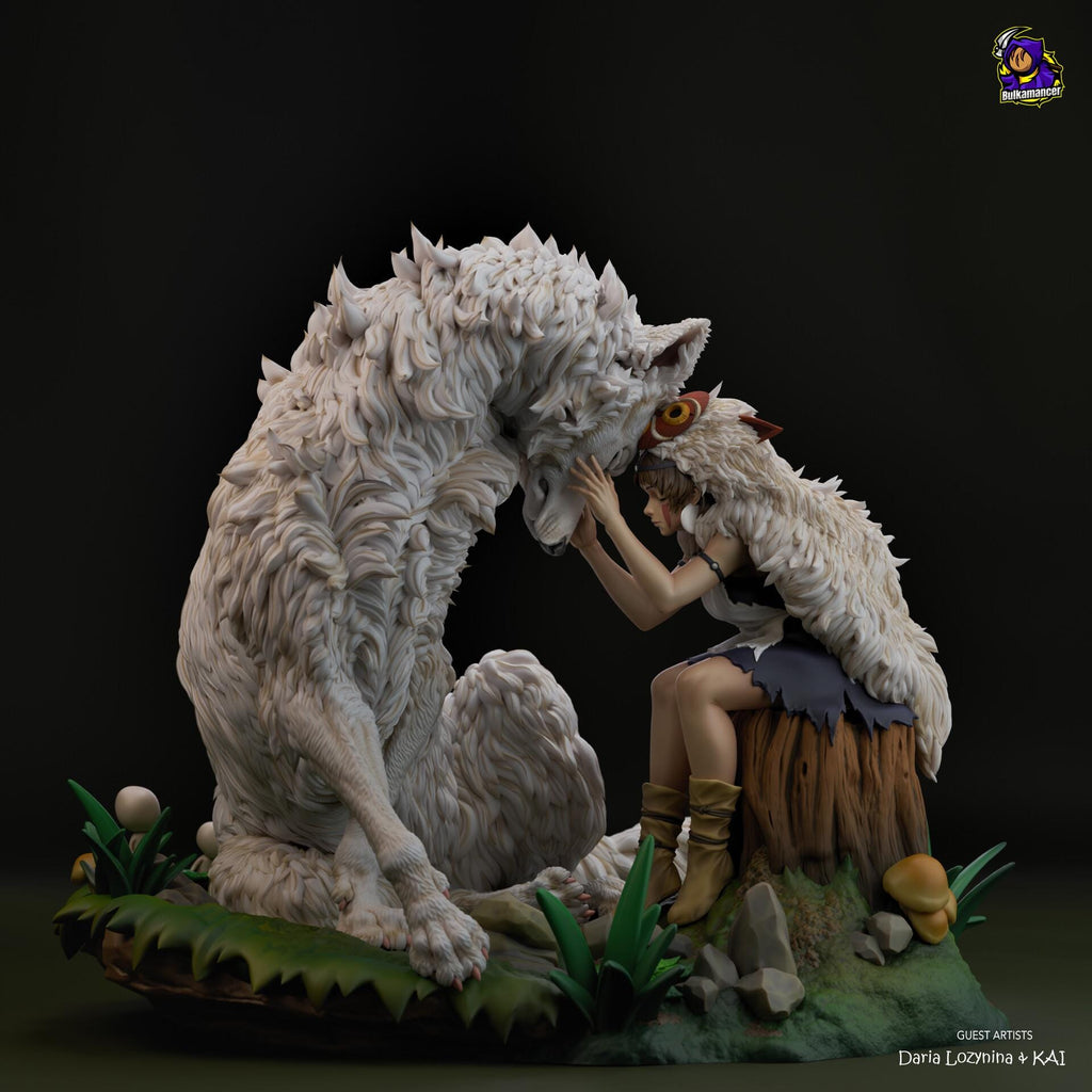 San Princess Mononoke Figure, Resin Statue, Hand Painted, 22 cm