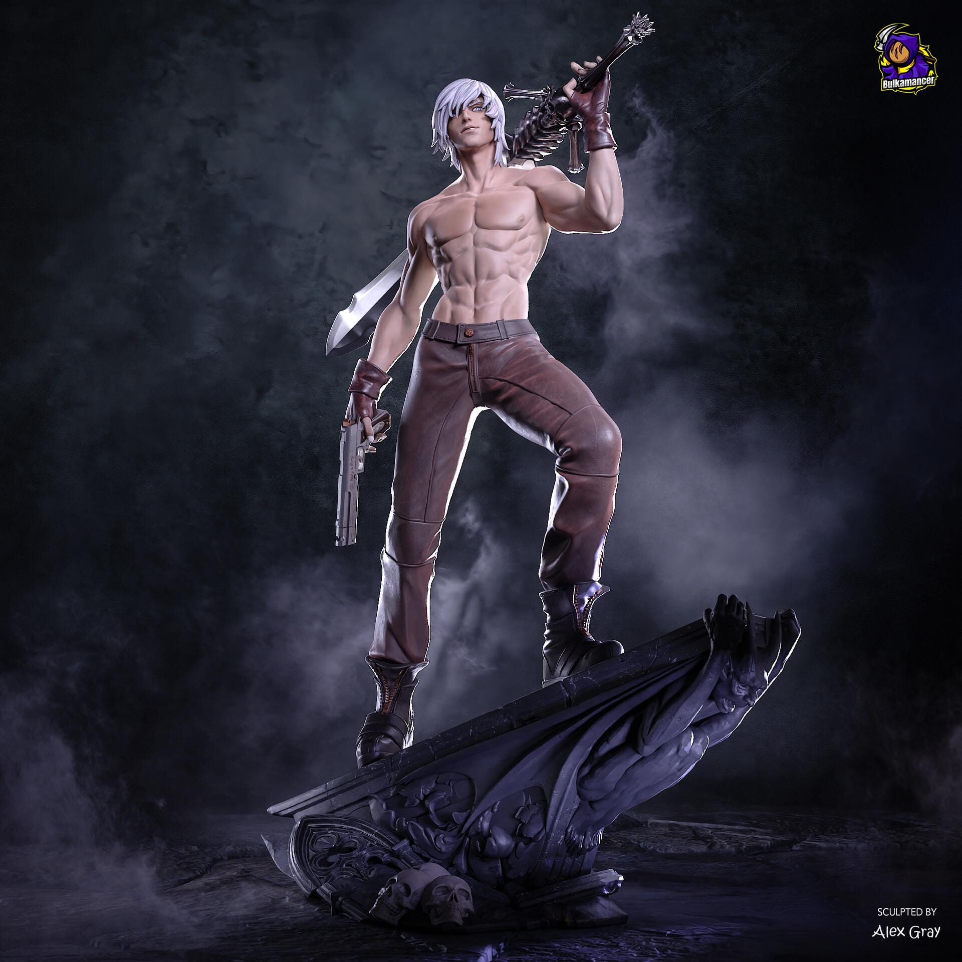 Dante Resin Figure, Hand Painted Collectible Statue, Coat Or Shirtless