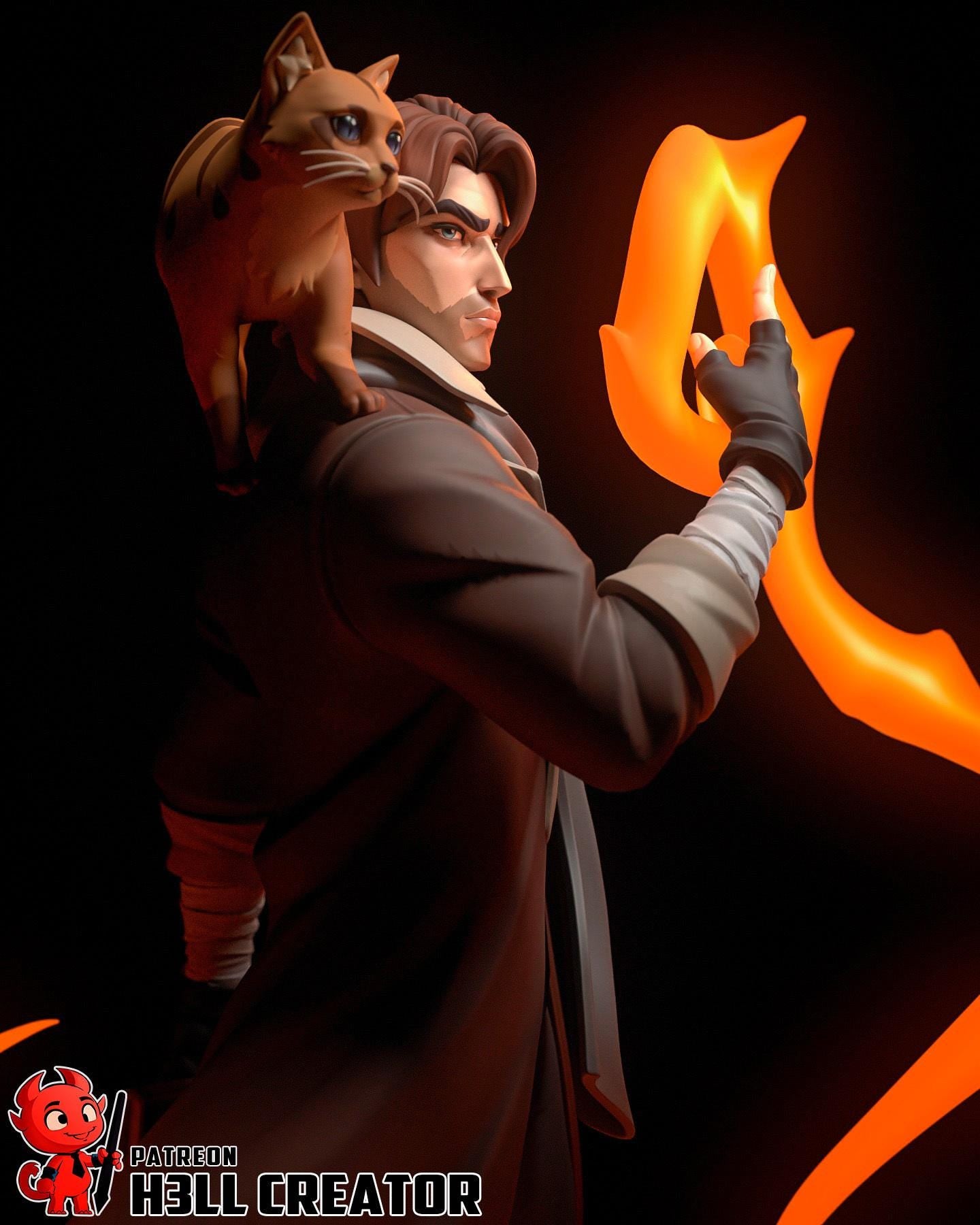Caleb Widogast Statue, Resin Figure, Hand Painted, 204 mm (8.0 in)