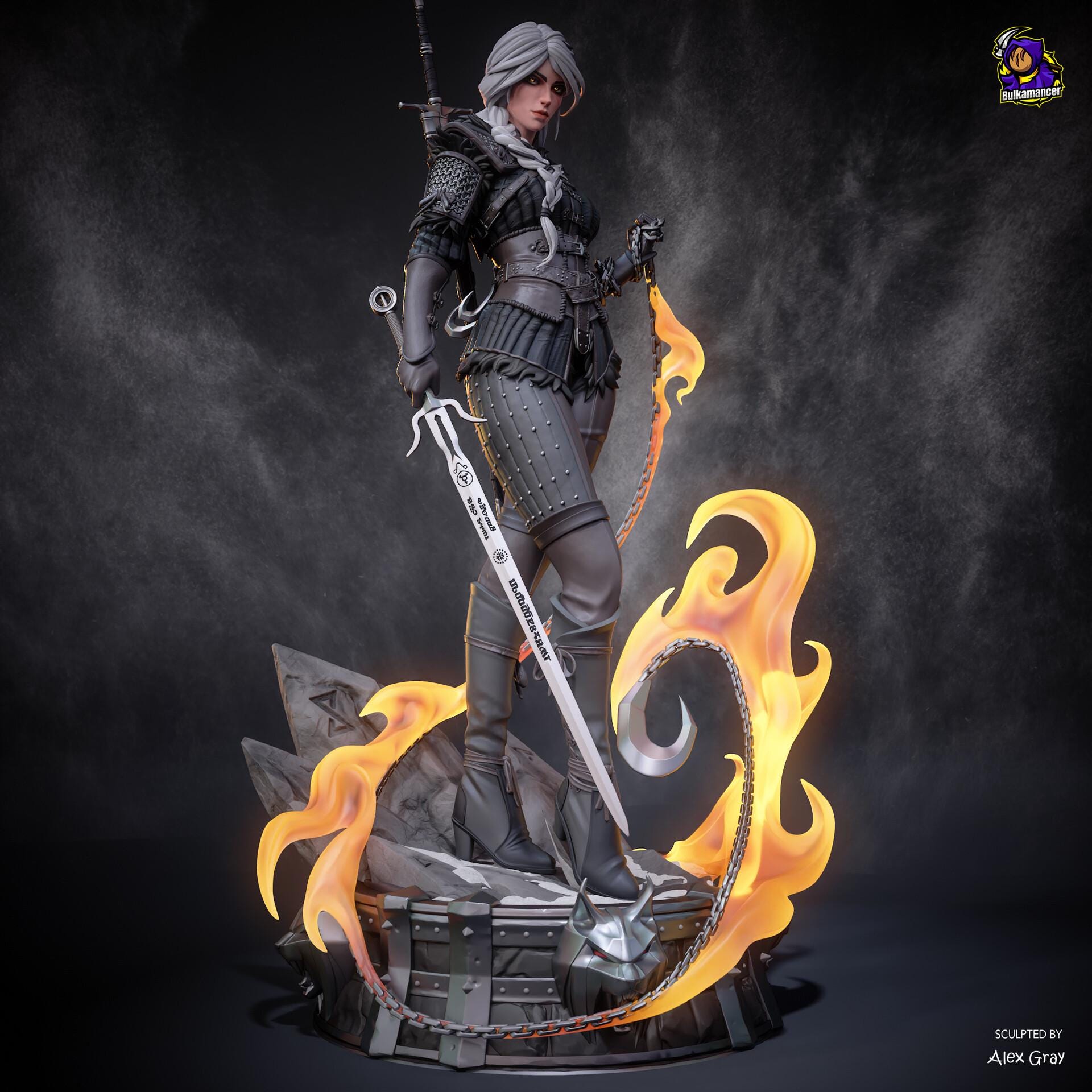 Ciri Witcher Figure, Resin Statue, Hand Painted Collectible, 28.1 cm (11.06 in)