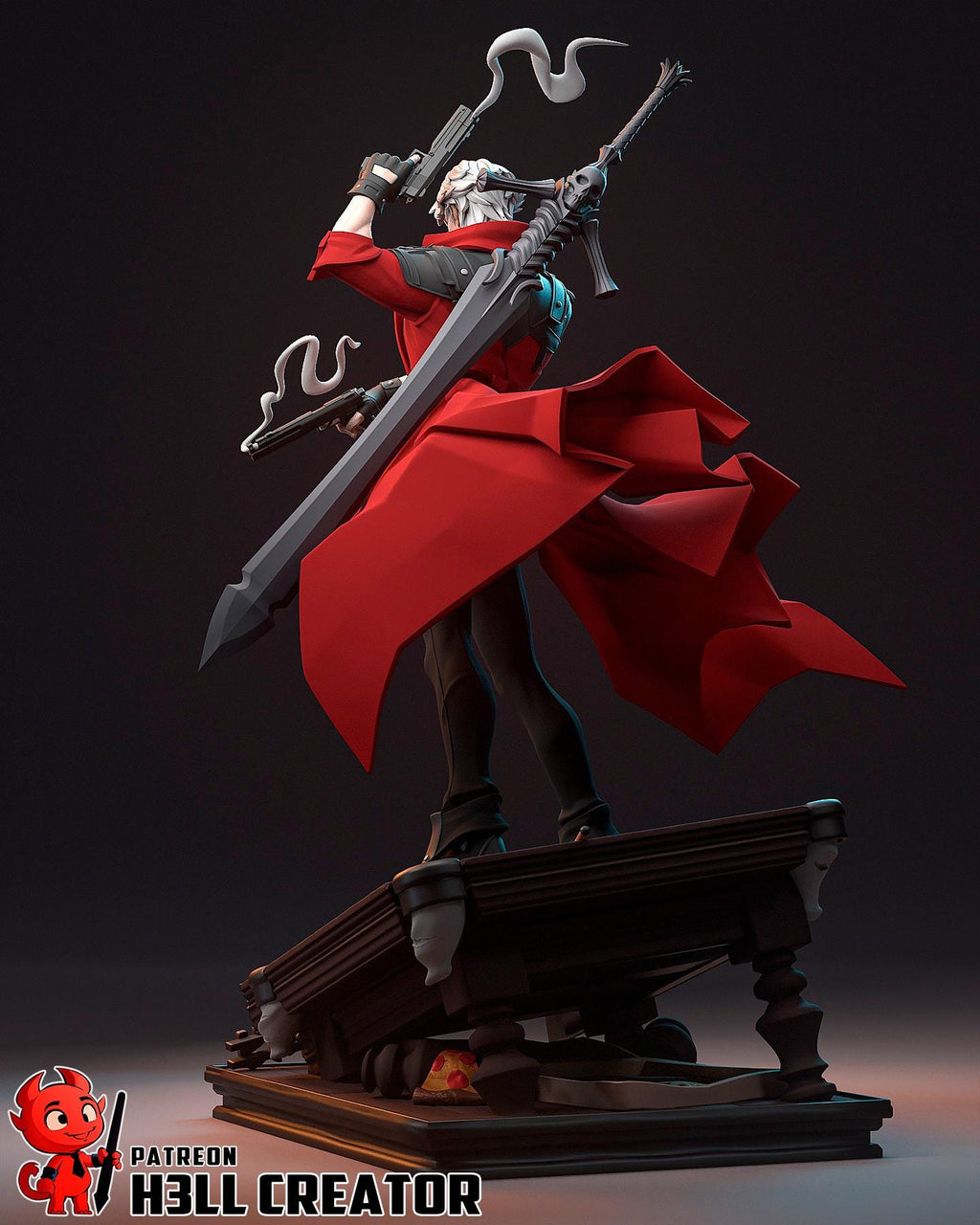 Dante resin statue, Hand Painted Game Collectible Figure, 233 mm