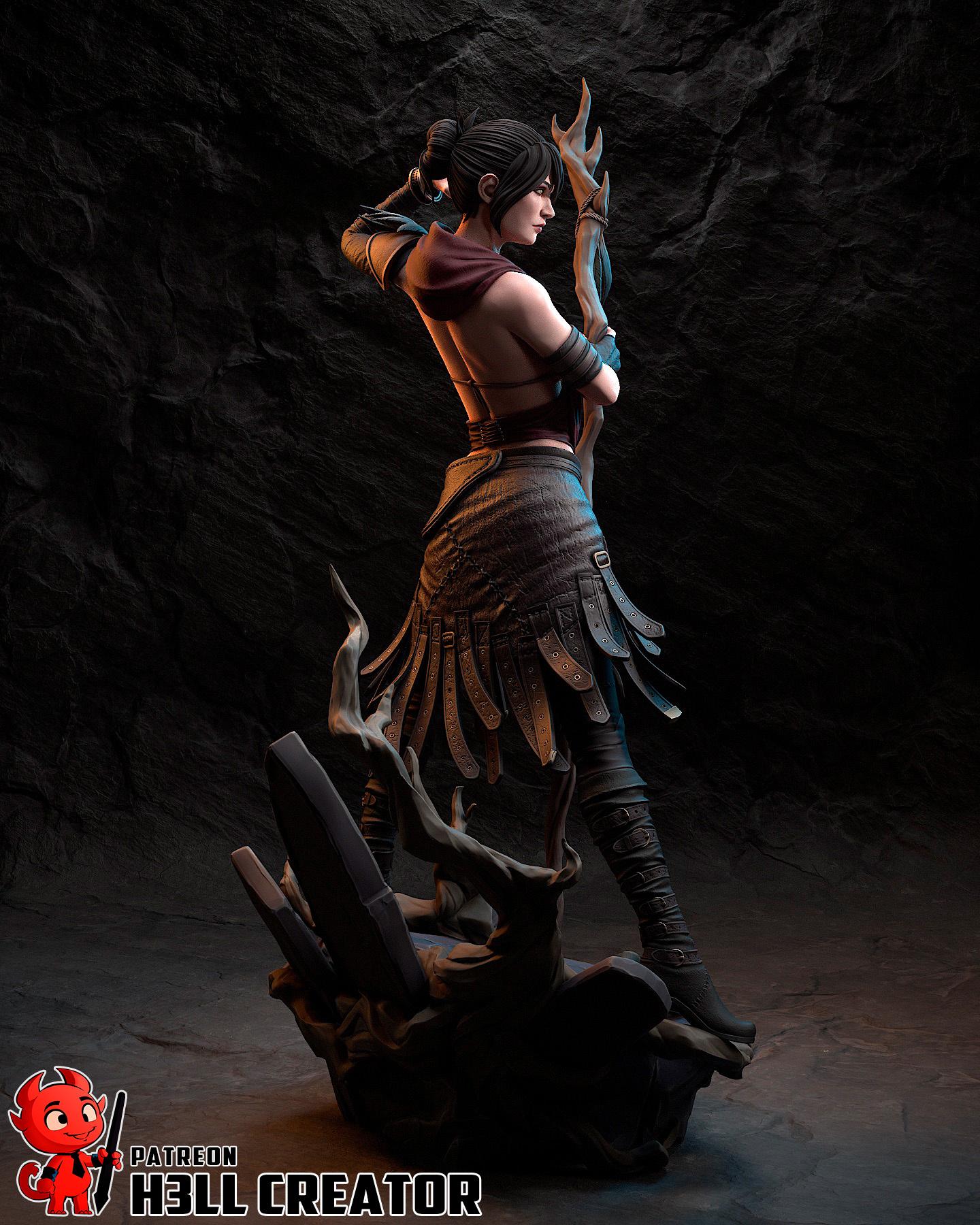 Morrigan resin figure, Hand Painted Collectible Statue, 21.3 cm (8.4 in)