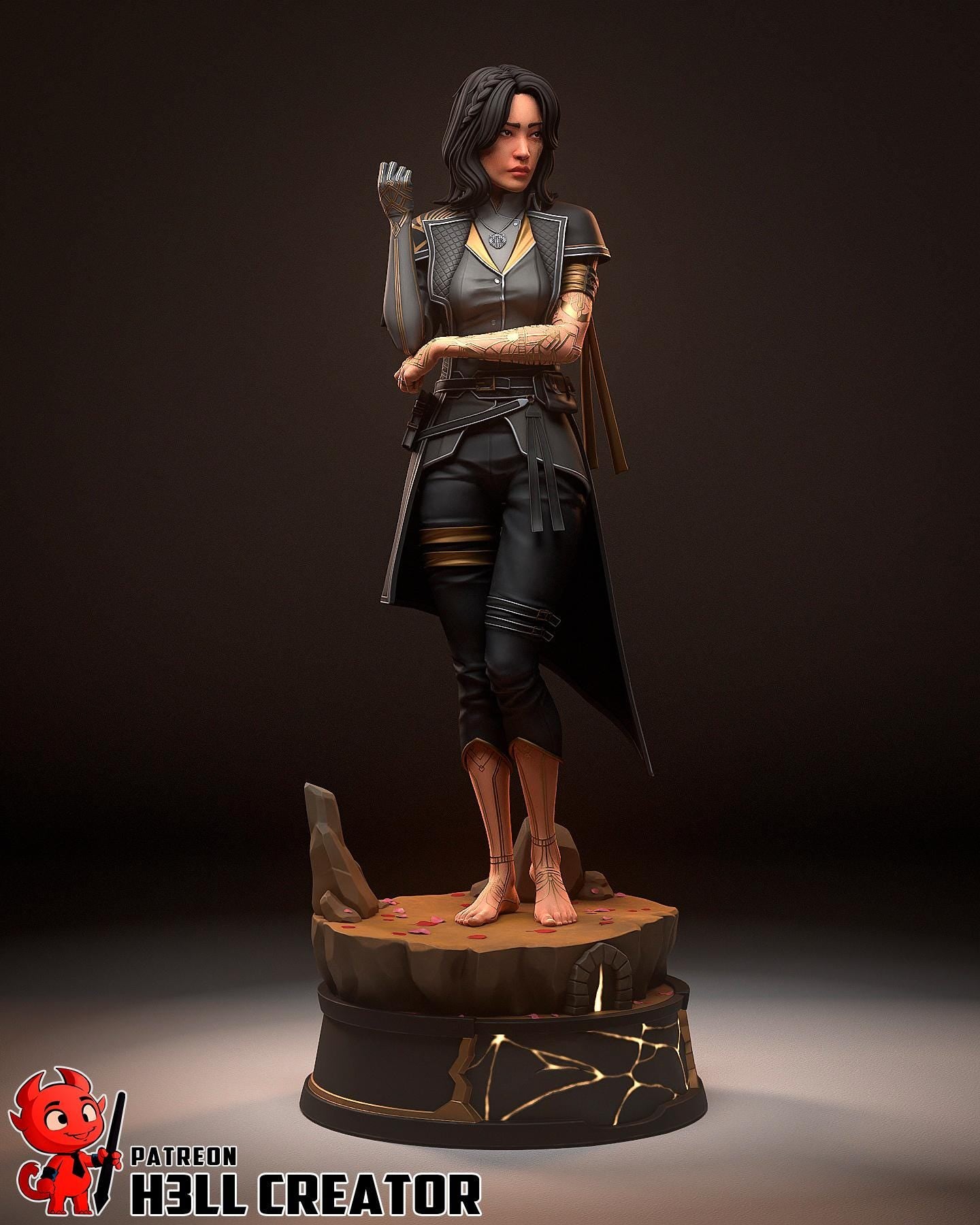 Lune Resin Statue, Hand Painted Collectible Figure, 182 mm (7.2 in)