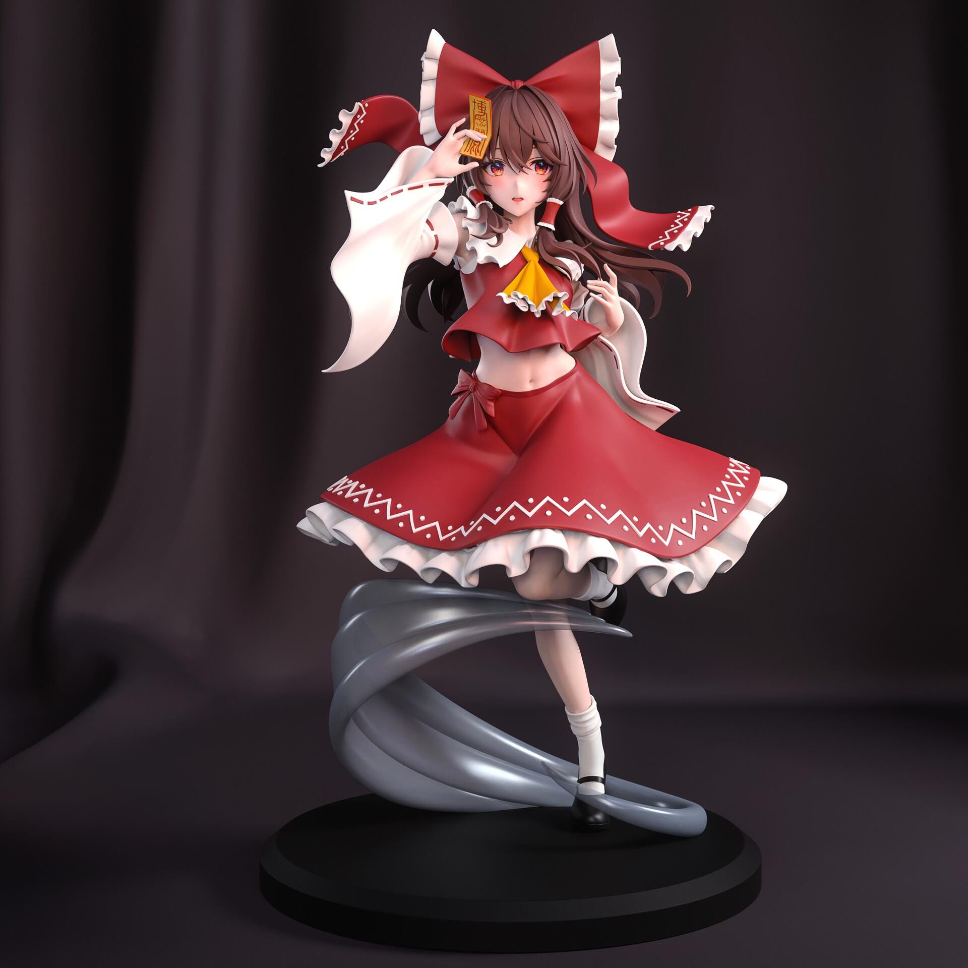 Reimu Hakurei Figure, Resin Statue, Hand Painted Collectible, 21.9 cm (8.62 in)