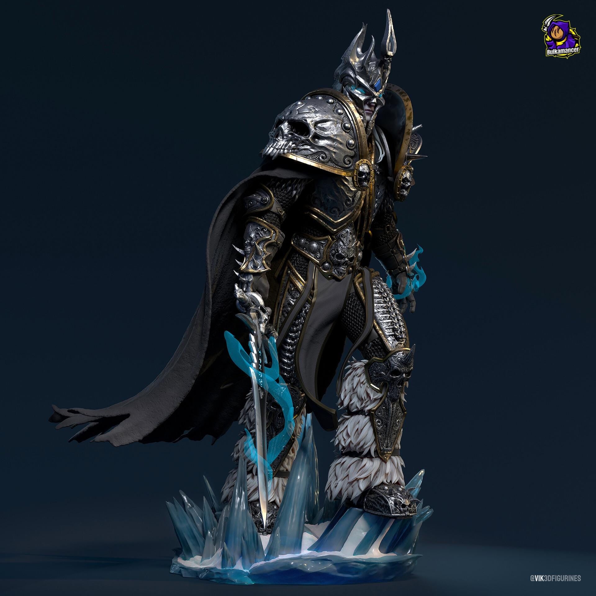 Arthas Menethil resin figure, Lich King Statue, Hand Painted, 28.4 cm (11.2 in)