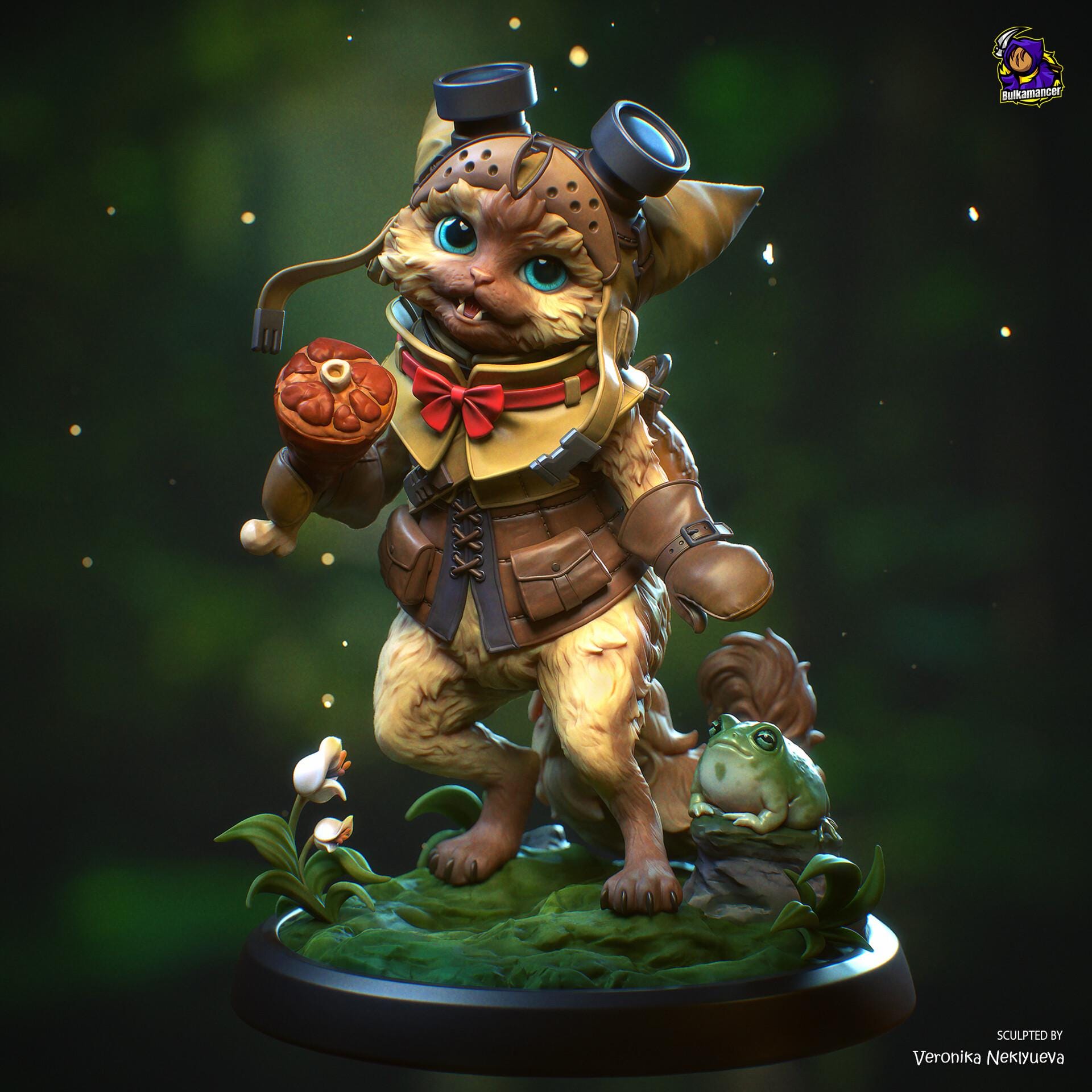 Palico resin figure, Monster Hunter Hand Painted Collectible Statue