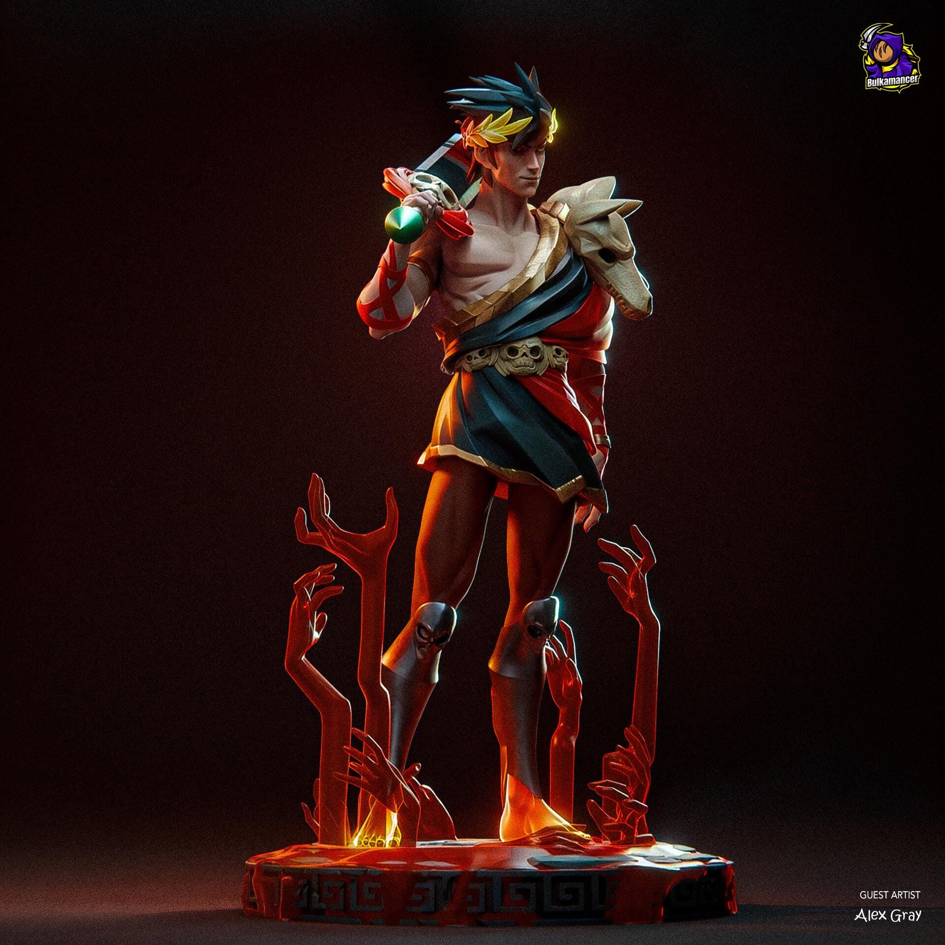 Zagreus Resin Figure, Hades Hand Painted Statue, 25.3 cm (9.96 in)