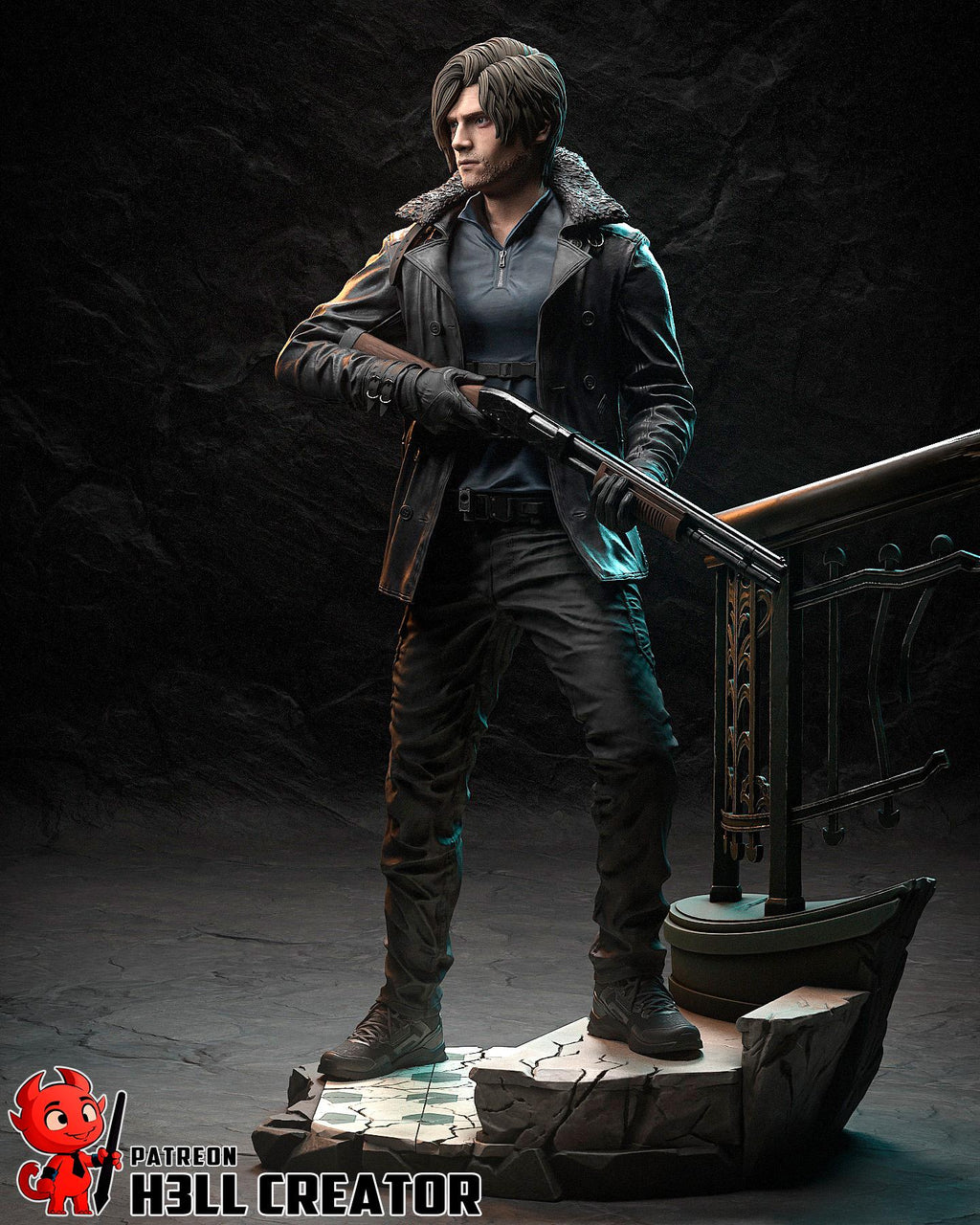 Leon S. Kennedy figure, Resin Statue, Hand Painted Collectible