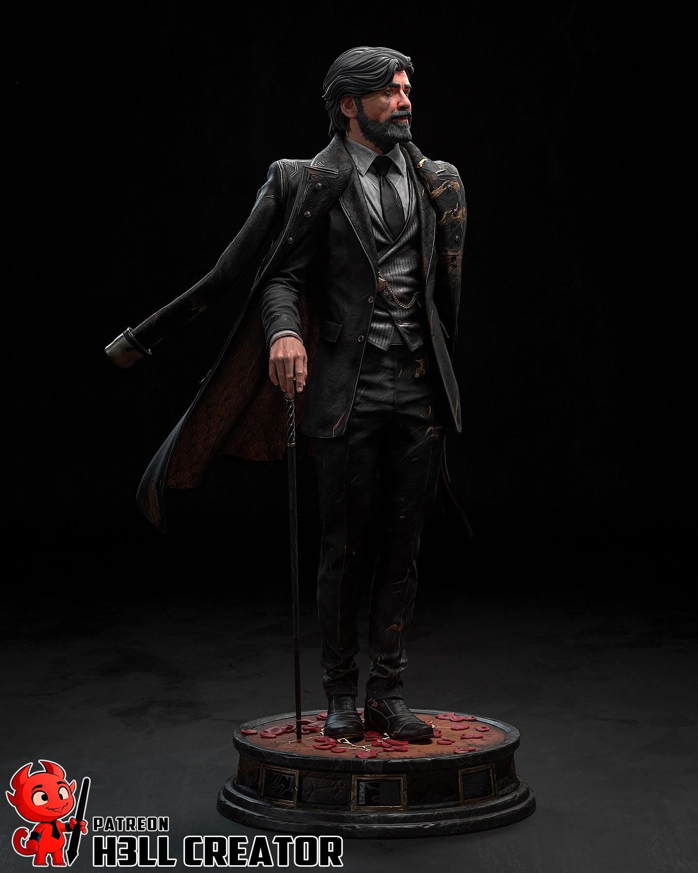 Renoir Resin Statue, Hand Painted Collectible, 201 mm (7.9 in)