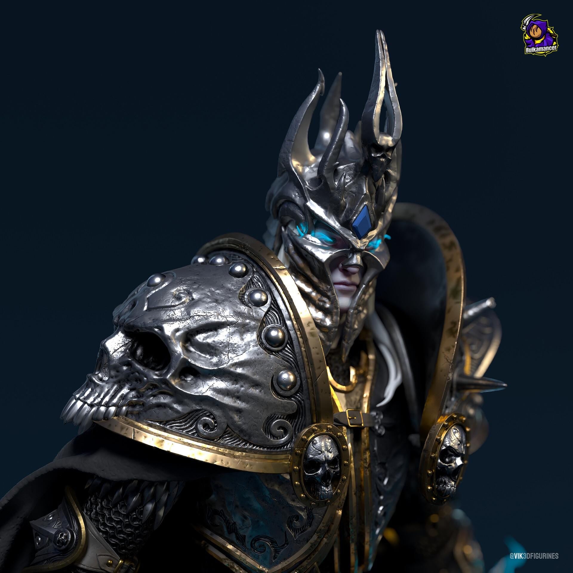 Arthas Menethil resin figure, Lich King Statue, Hand Painted, 28.4 cm (11.2 in)
