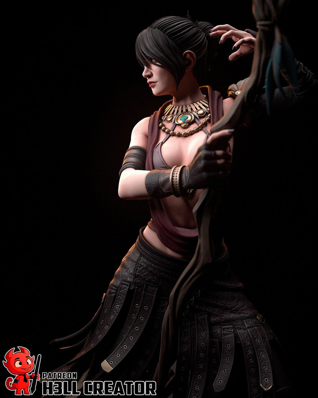 Morrigan resin figure, Hand Painted Collectible Statue, 21.3 cm (8.4 in)