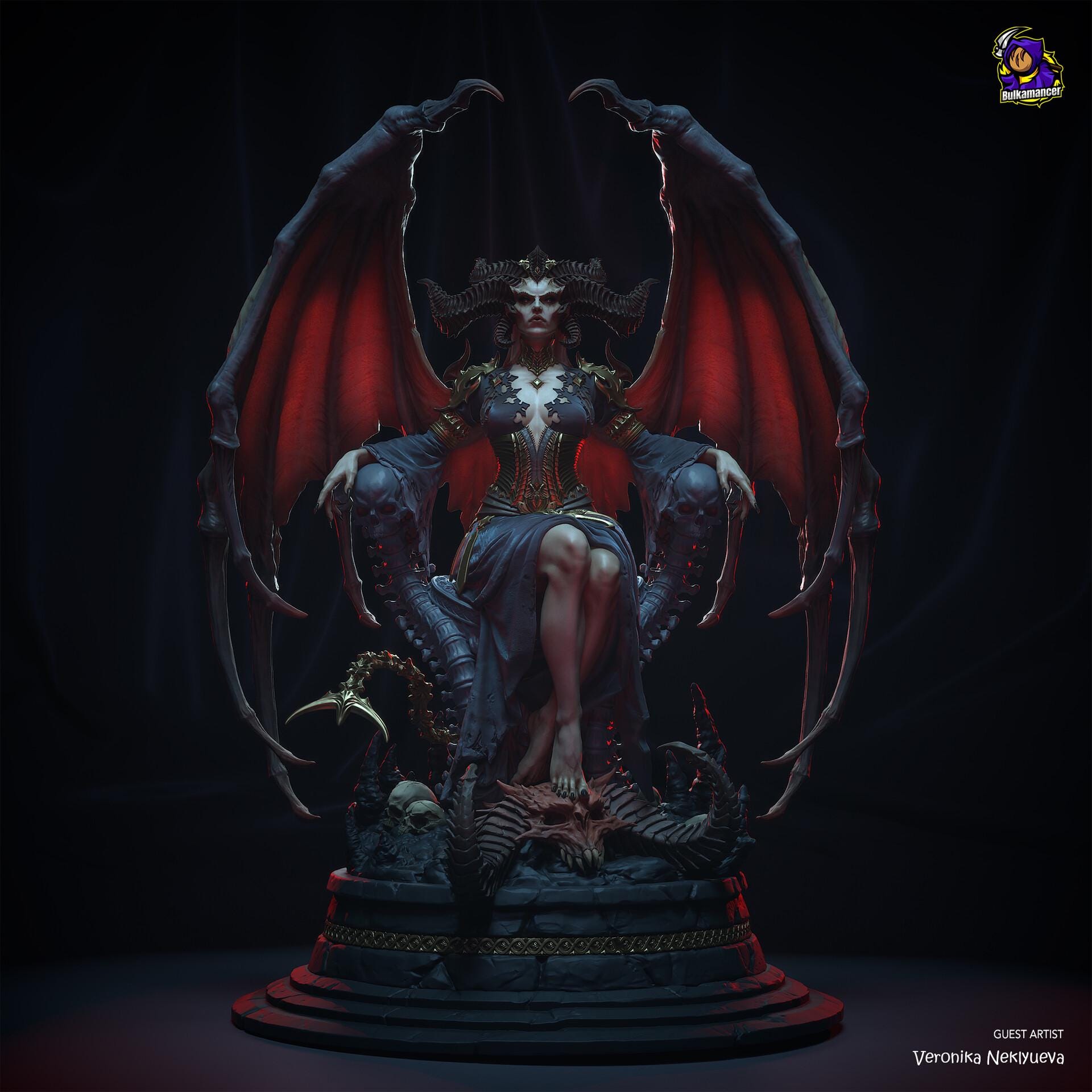 Lilith resin figure, Hand Painted Collectible Statue, Dark Fantasy
