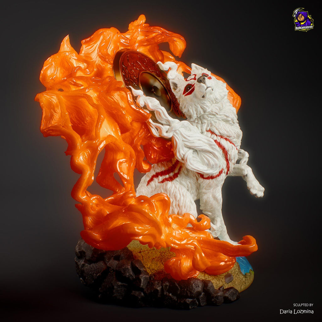 Amaterasu Okami Figure, Resin Statue, Hand Painted Collectible 3D