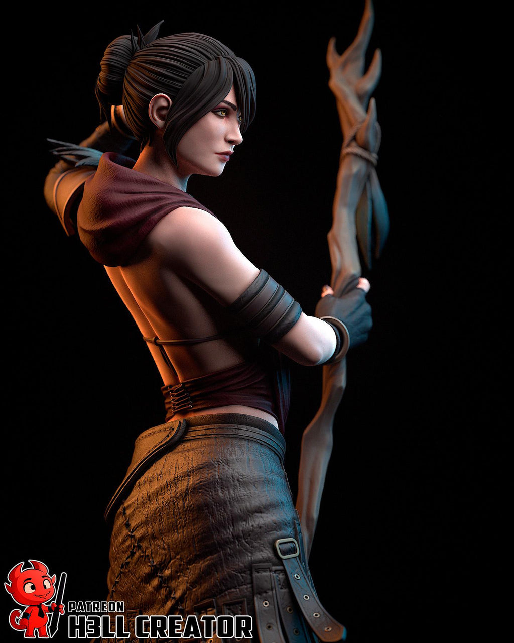 Morrigan resin figure, Hand Painted Collectible Statue, 21.3 cm (8.4 in)