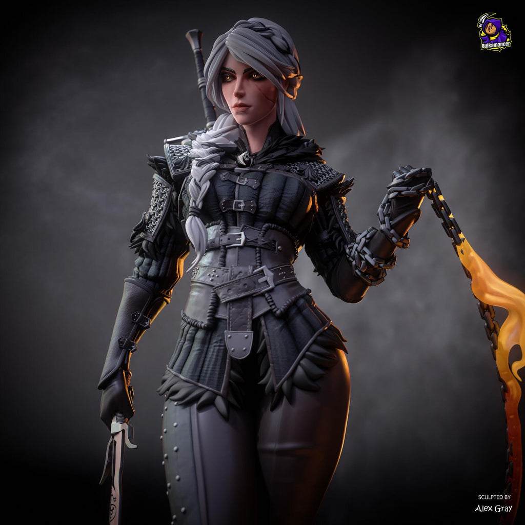 Ciri Witcher Figure, Resin Statue, Hand Painted Collectible, 28.1 cm (11.06 in)