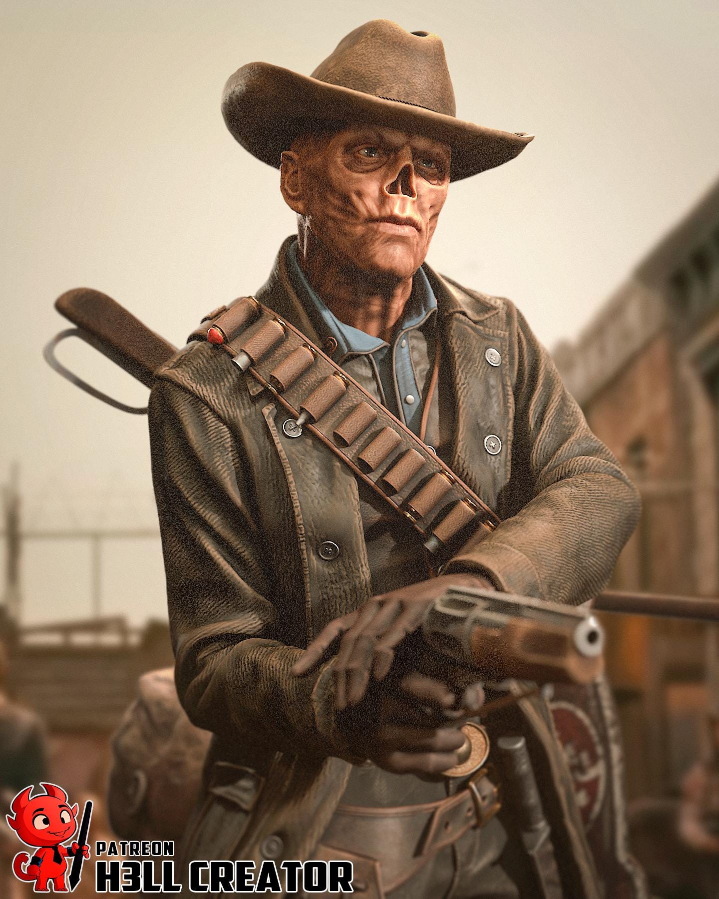 The Ghoul, Fallout Resin Statue, Hand Painted Figure, 179 mm (7.0 in)