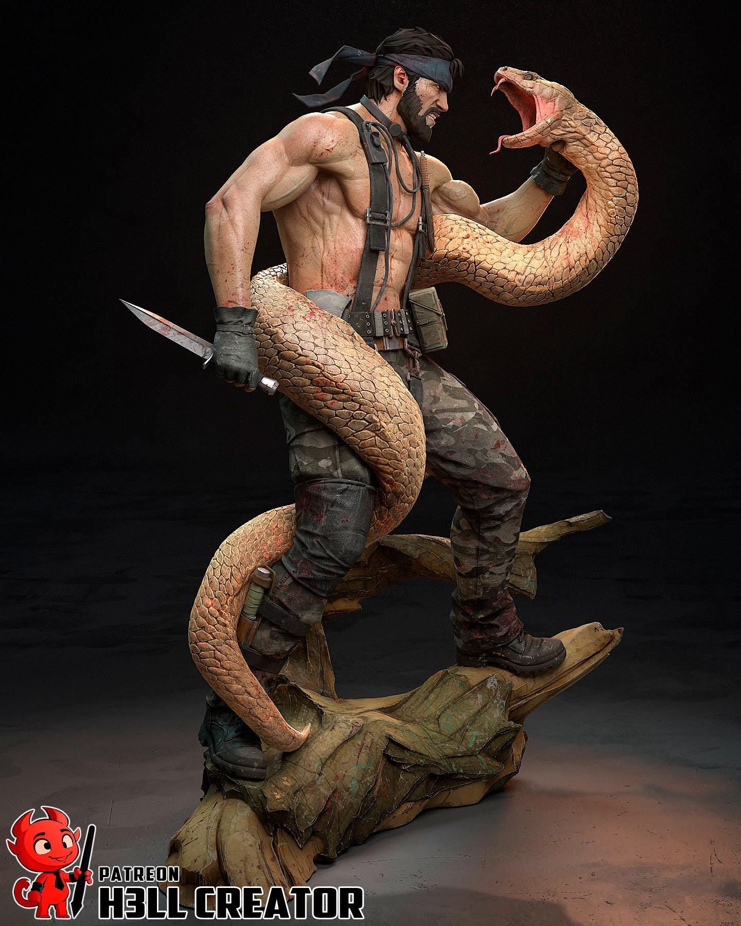 Big Boss resin statue, Hand Painted Collectible Figure, 189 mm (7.4 in)