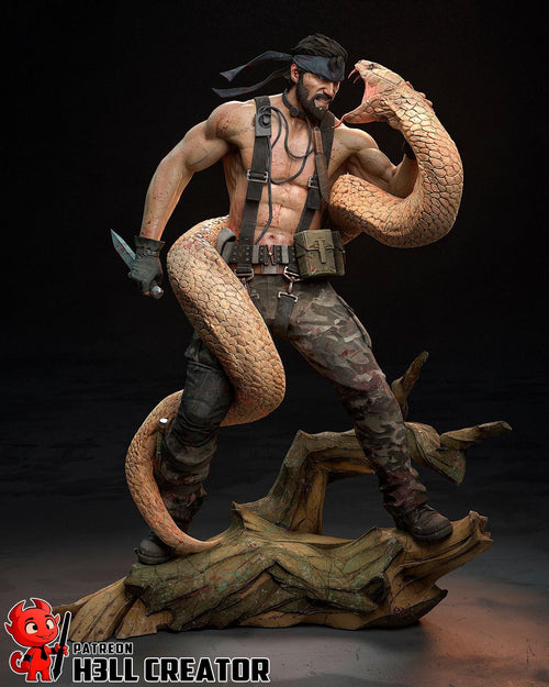 Big Boss resin statue, Hand Painted Collectible Figure, 189 mm (7.4 in)