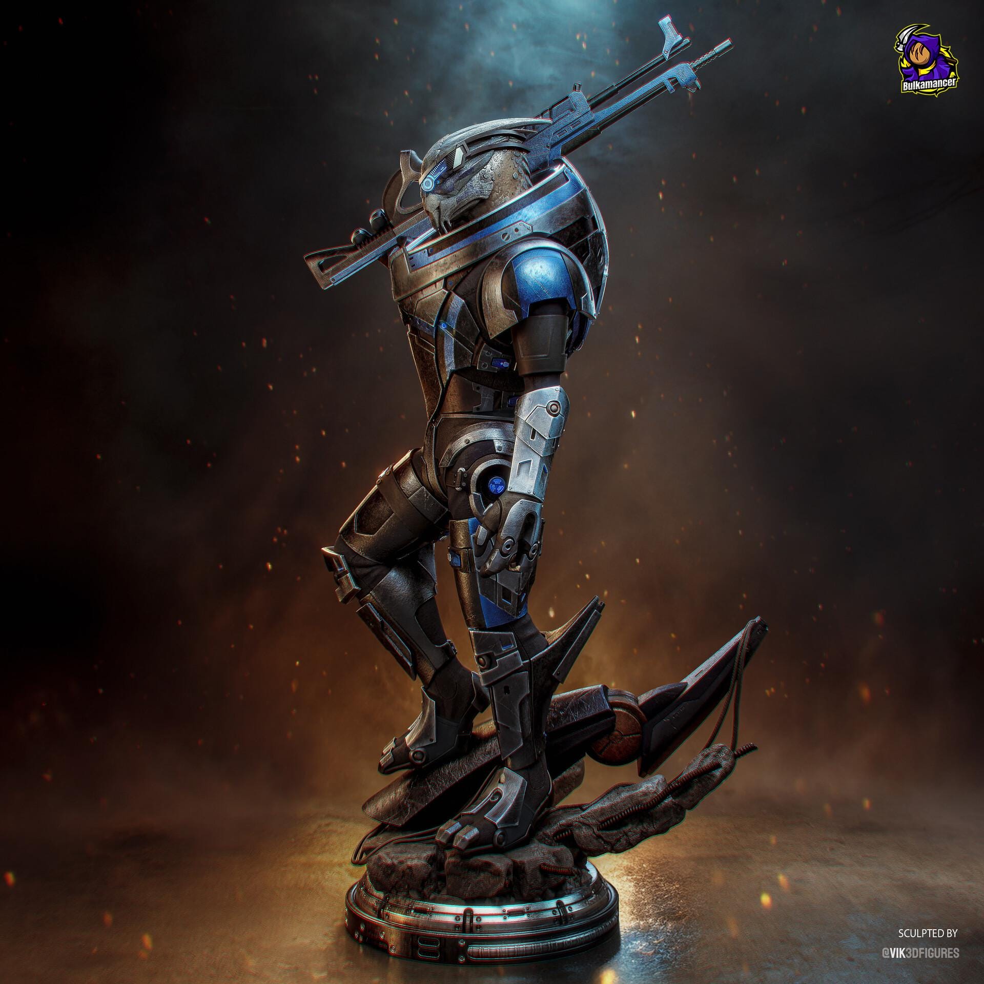 Garrus Vakarian Statue, Hand Painted Resin Figure, 331 mm / 13.0 in