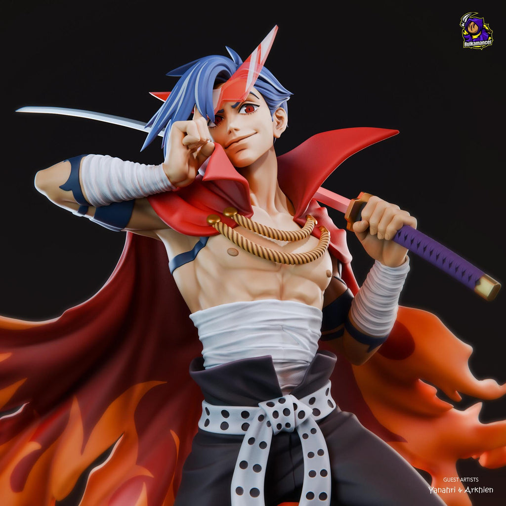 Kamina Resin Figure, Hand Painted Collectible Statue, Anime Fan Art