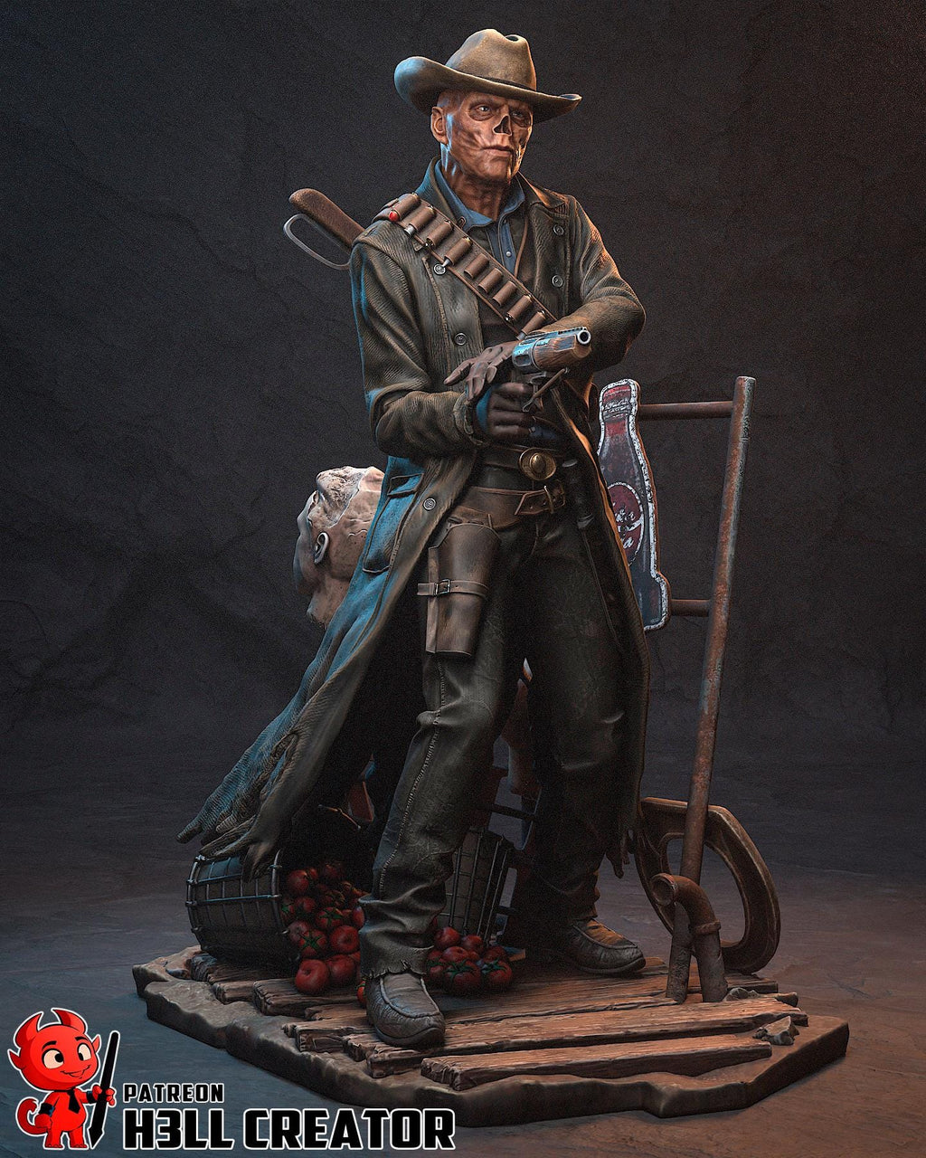 The Ghoul, Fallout Resin Statue, Hand Painted Figure, 179 mm (7.0 in)