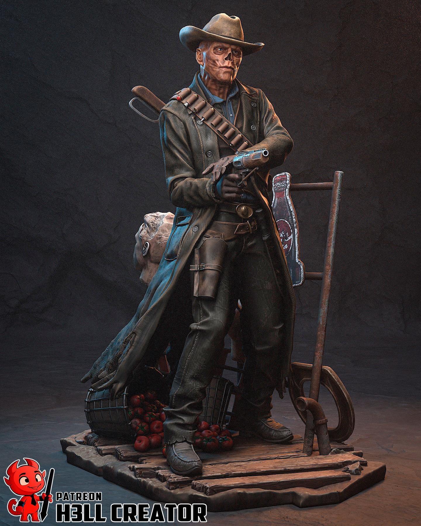 The Ghoul, Fallout Resin Statue, Hand Painted Figure, 179 mm (7.0 in)