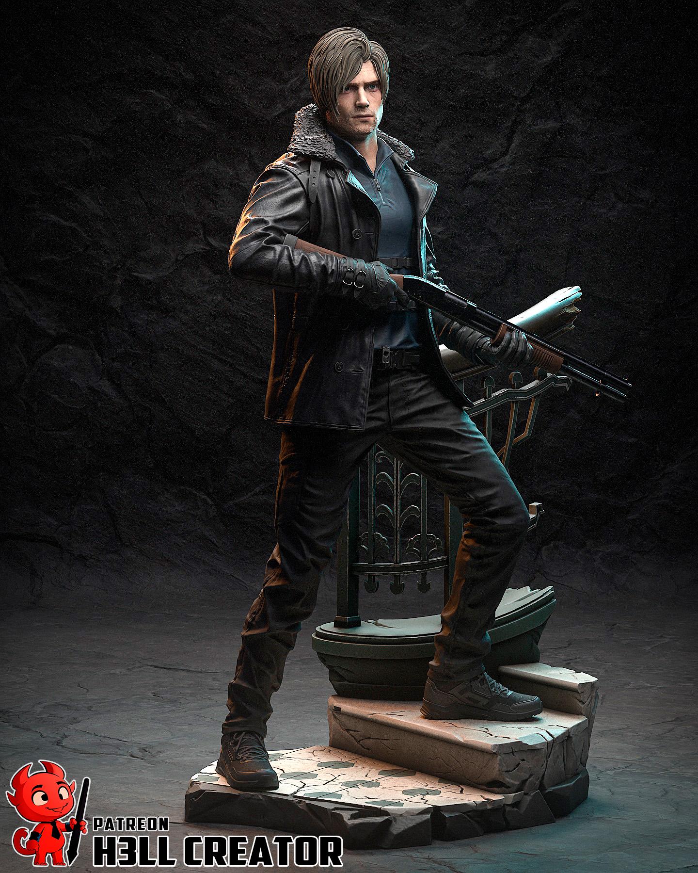 Leon S. Kennedy figure, Resin Statue, Hand Painted Collectible