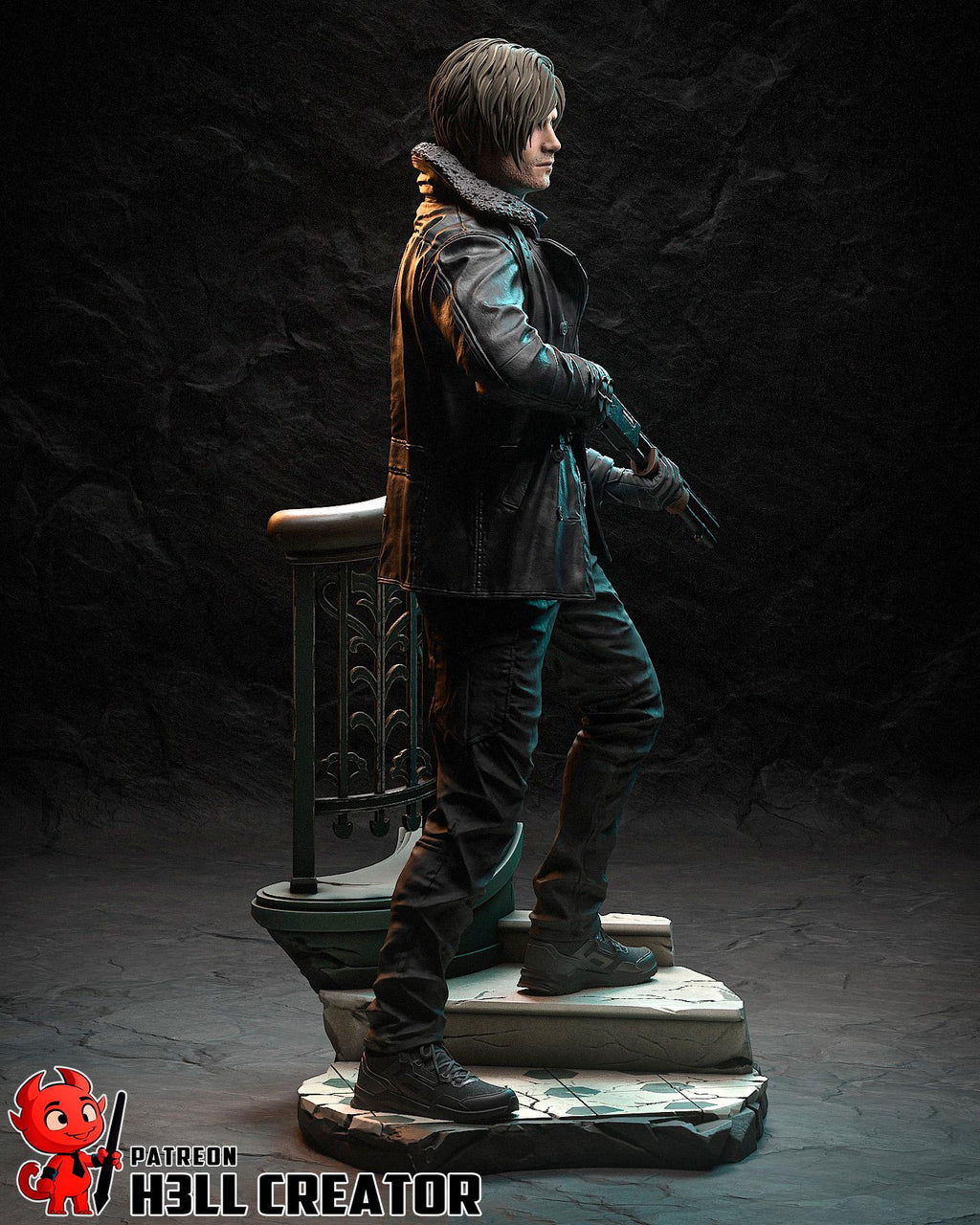 Leon S. Kennedy figure, Resin Statue, Hand Painted Collectible