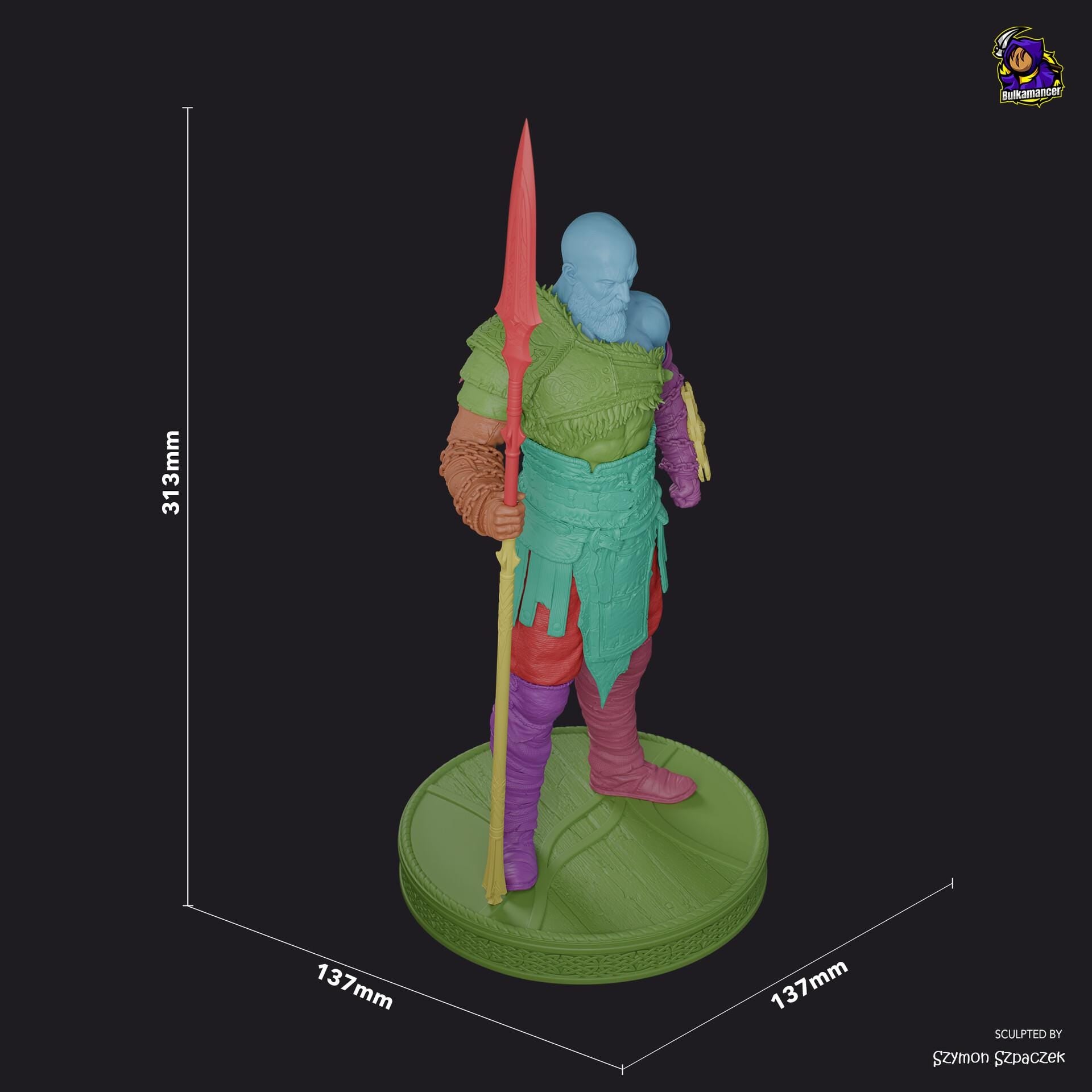 Kratos Resin Figure, Hand Painted Collectible Statue, 31.3 cm (8.4 in)