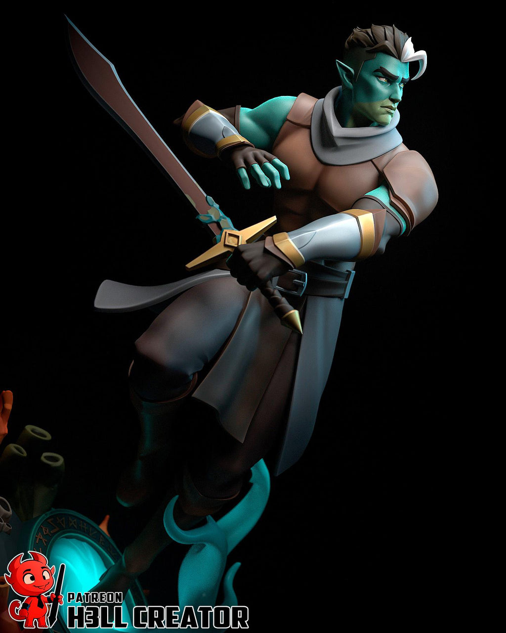 Fjord Resin Figure, Hand Painted Collectible Statue Models, 24 cm