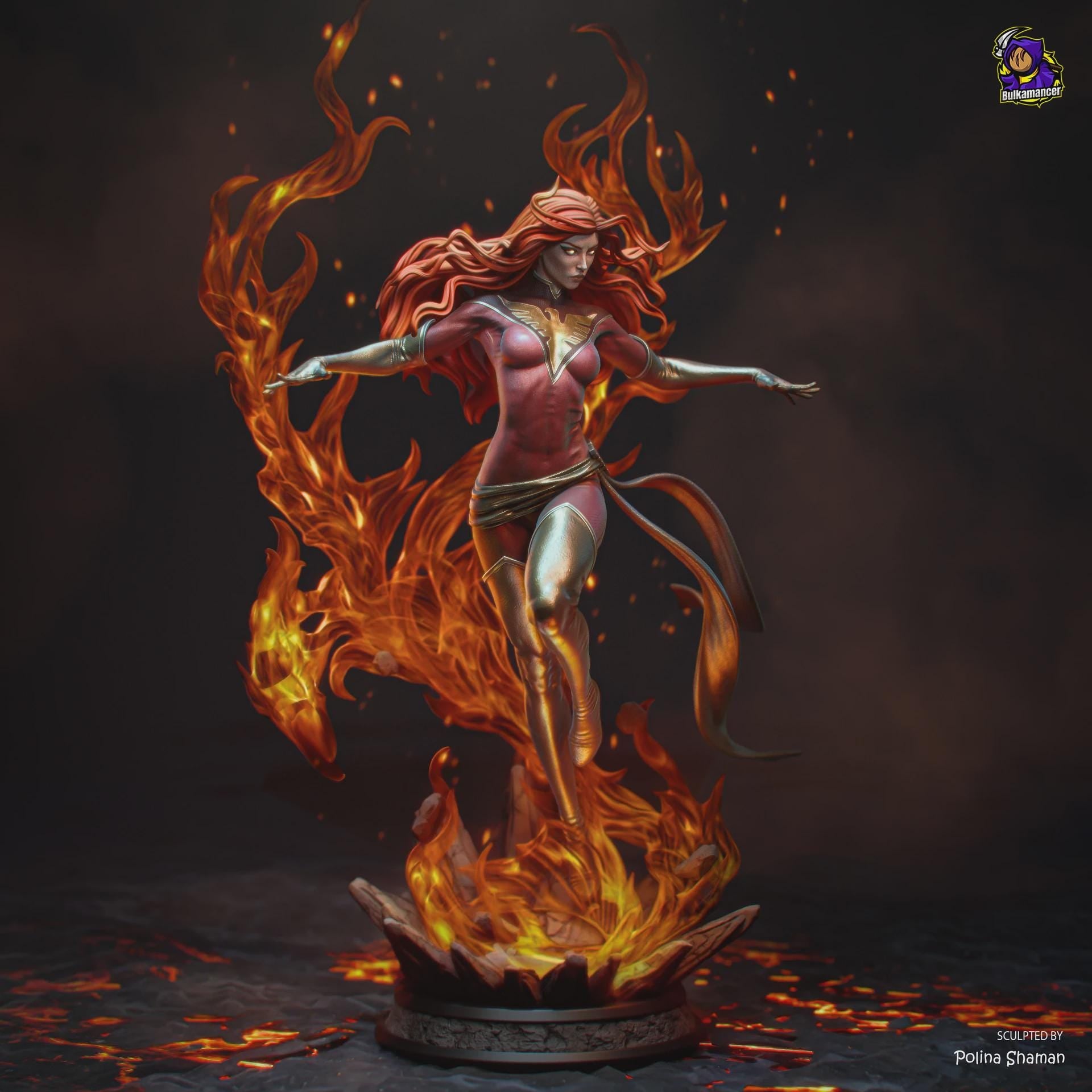 Dark Phoenix resin figure, Hand Painted Collectible Statue, Jean Grey