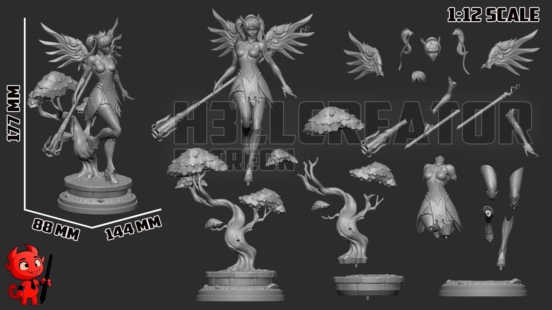 Mercy Resin Statue, Hand Painted Collectible Figure, Fantasy Display Piece