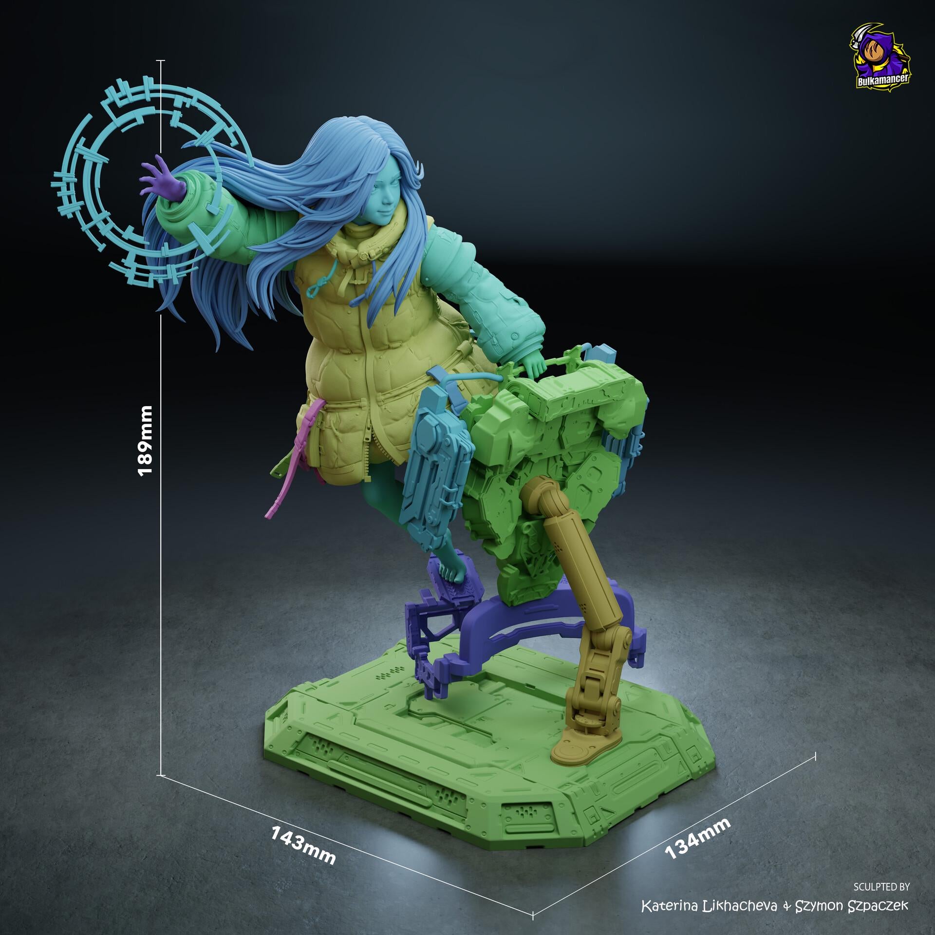 Diana Pragmata resin statue, Hand Painted Collectible Figure, 189 mm (7.4 in)