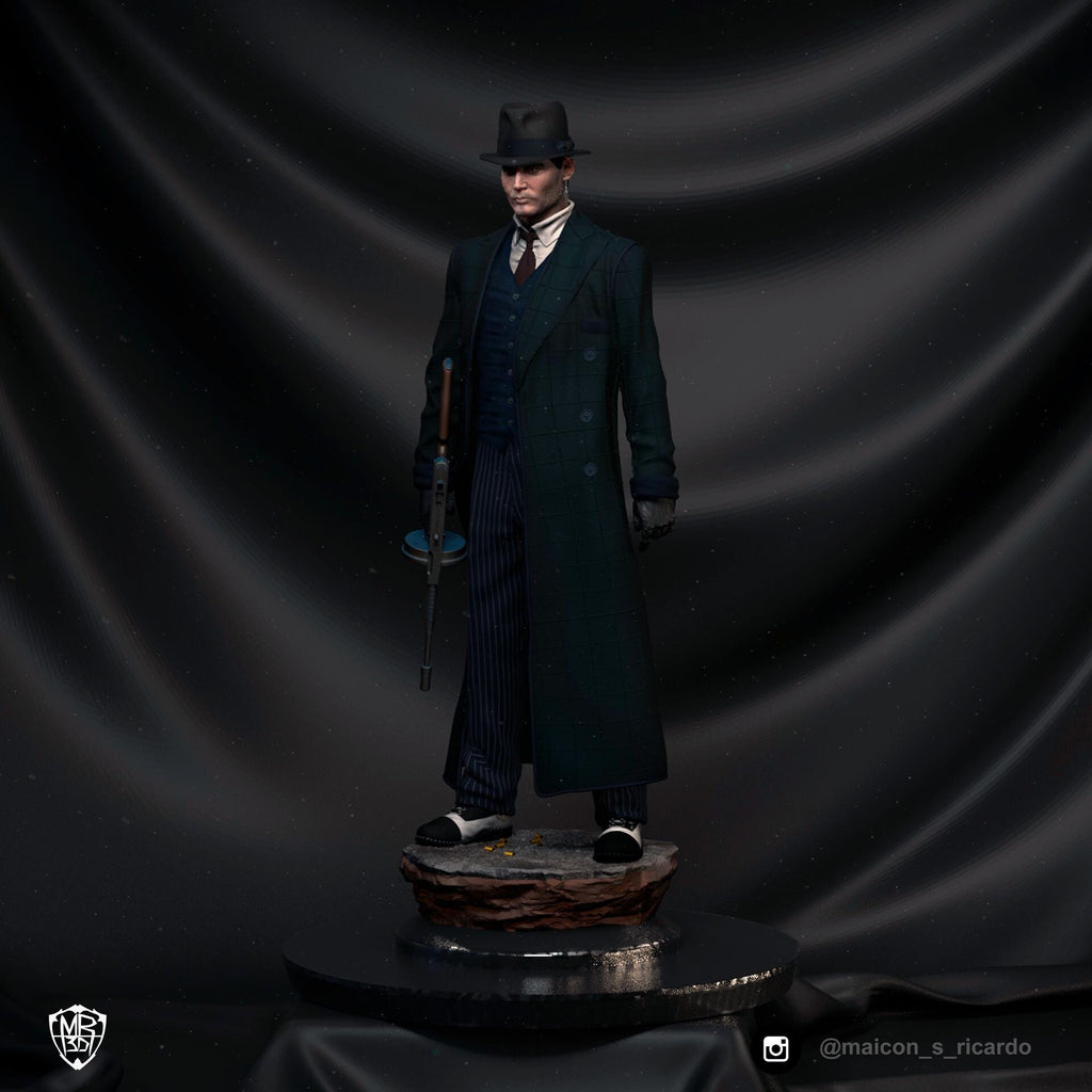 John Dillinger resin figure, Hand Painted Collectible Statue, 25 cm (9.8 in)
