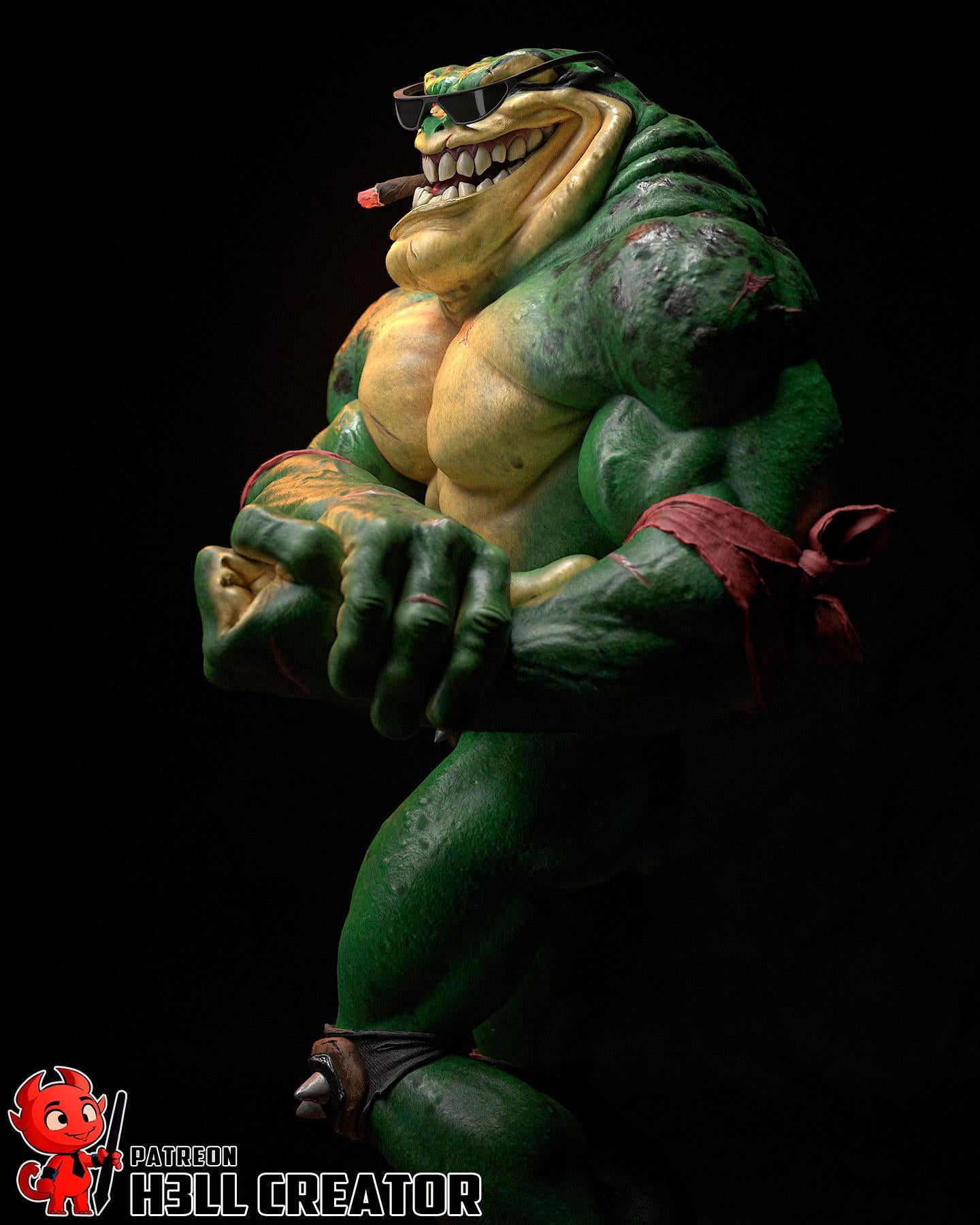 Rash Battletoads Figure, Resin Statue, Hand Painted Collectible, 8.3 in