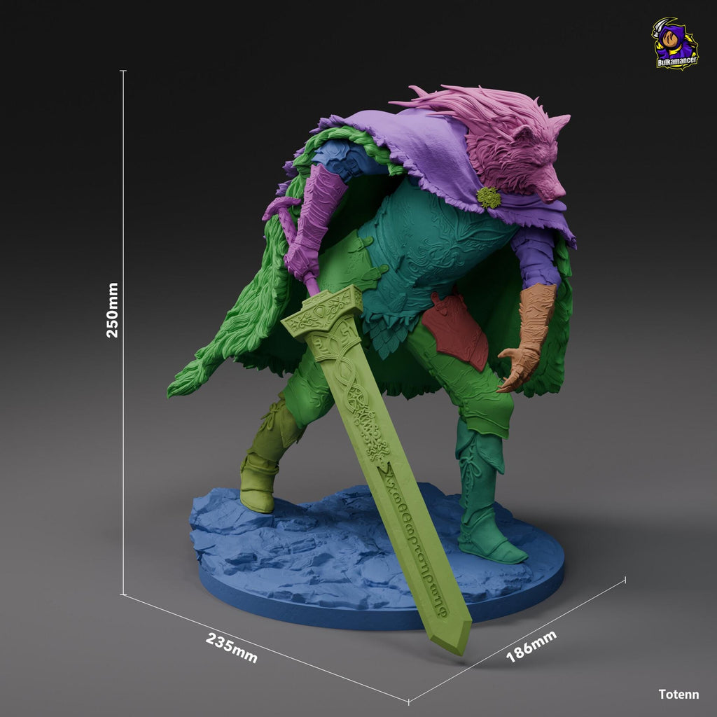 Blaidd the Half-Wolf, Blaidd Resin Figure, Hand Painted, 25 cm (9.84 in)