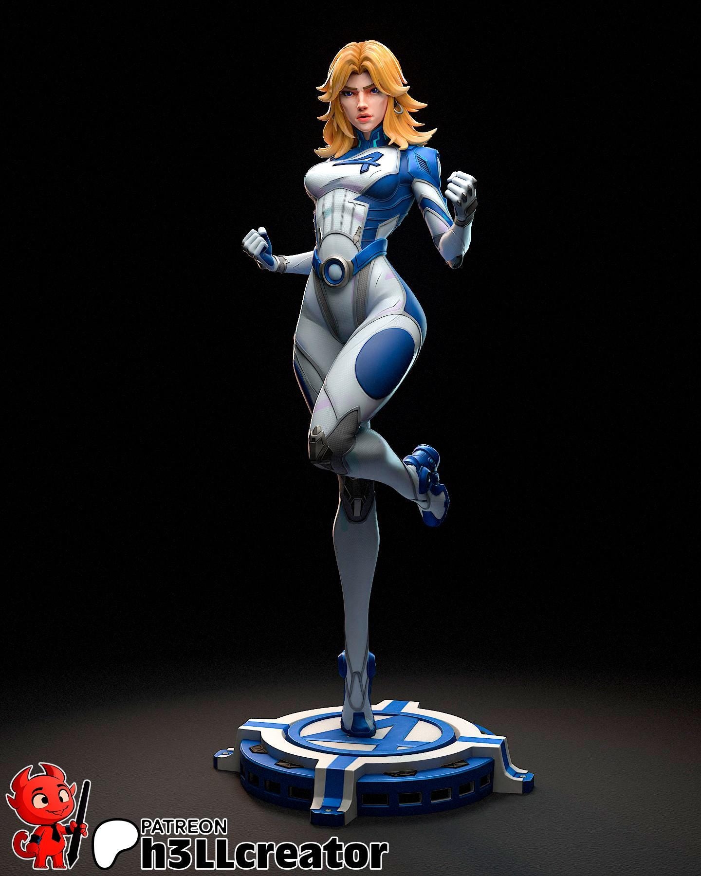 Invisible Woman Statue, Resin Collectible, Hand Painted Figure, 15.7 cm (6.2 in)