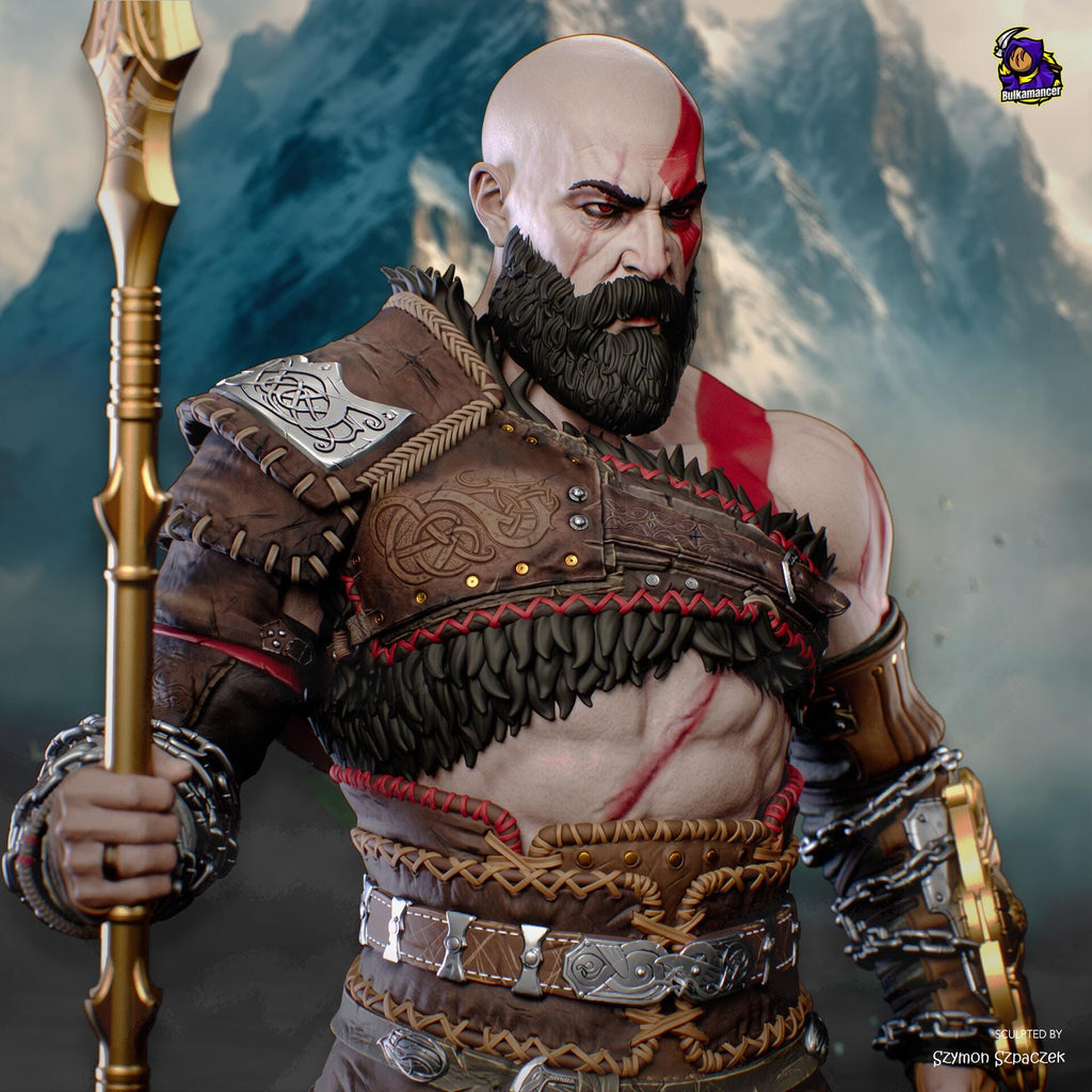 Kratos Resin Figure, Hand Painted Collectible Statue, 31.3 cm (8.4 in)