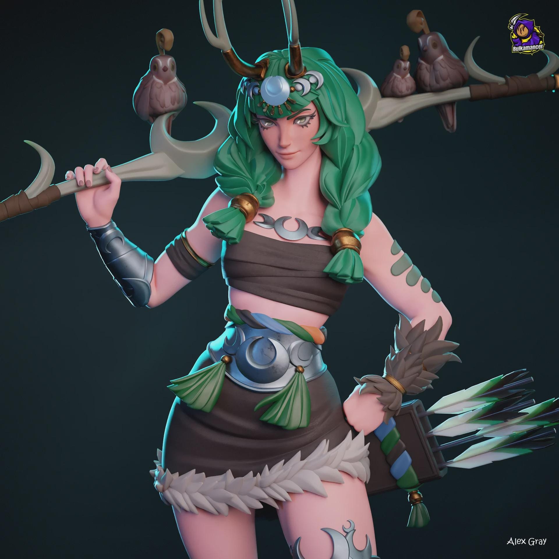 Artemis Resin Figure, Hand Painted Collectible Statue, 28.3 cm (11.14 in)